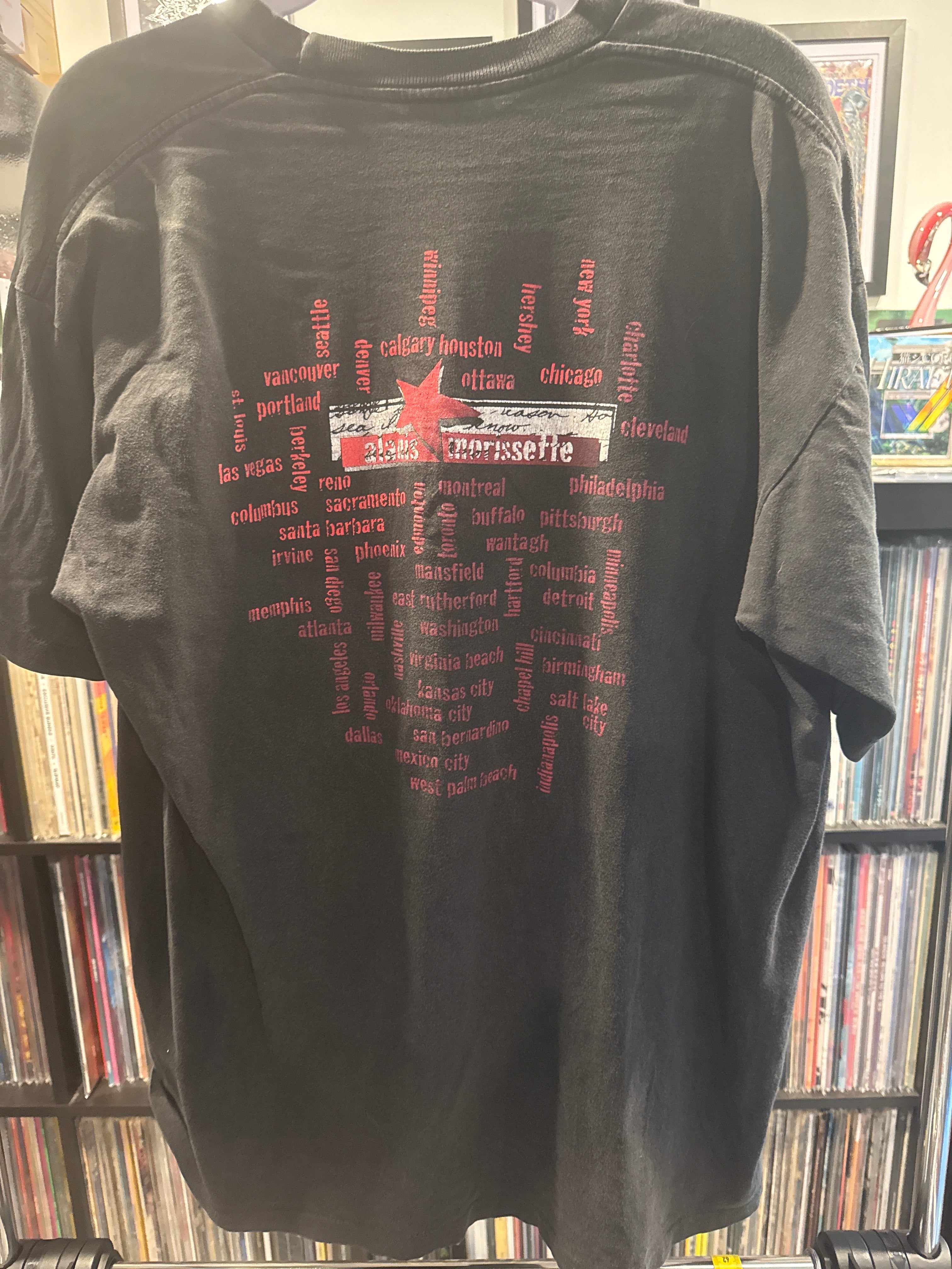 1995 Alanis Morissette Jagged Little Pill Tour Winterland L Black Distressed