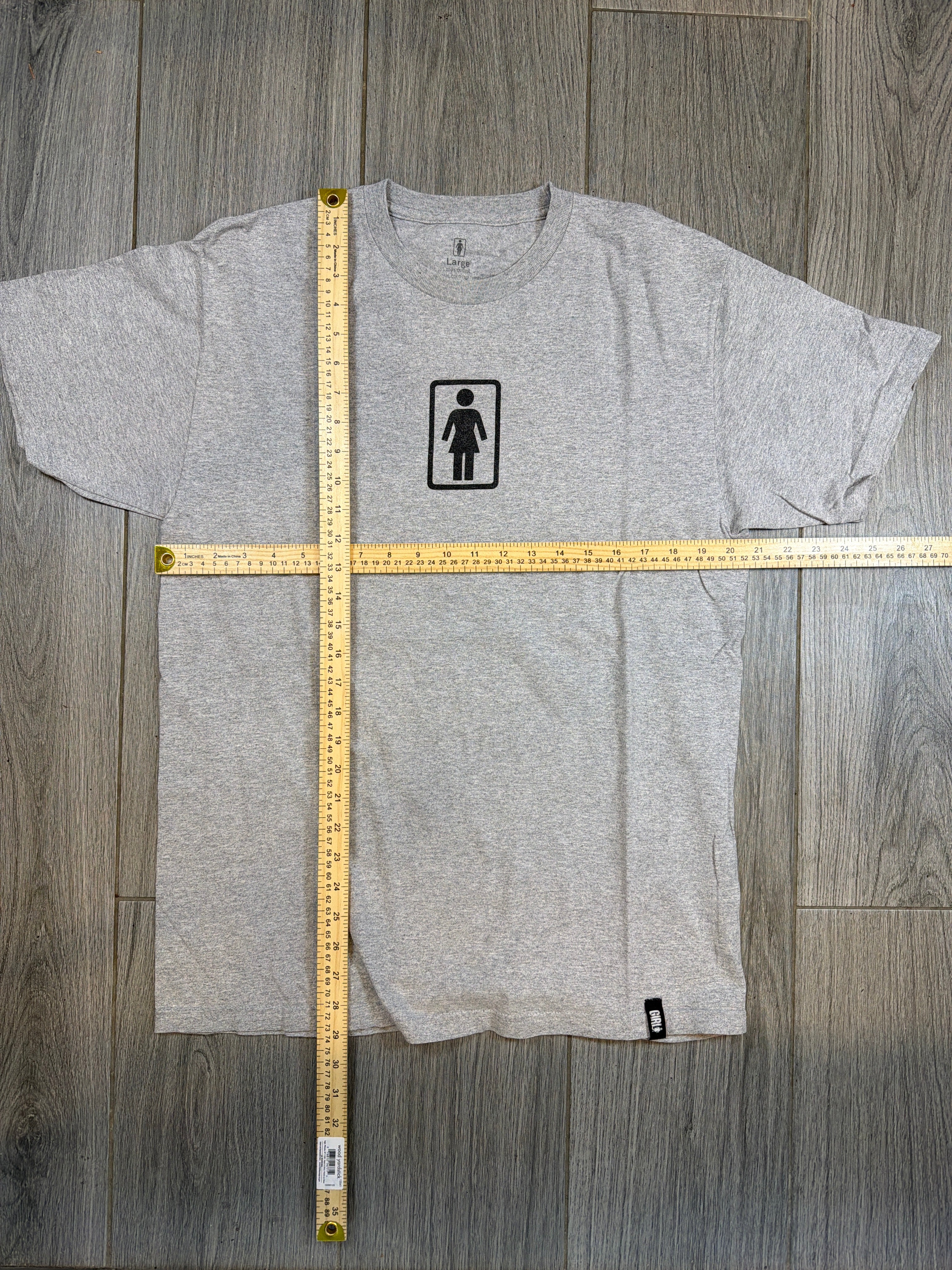 Girl Skateboards Box Logo Grey T-Shirt Large