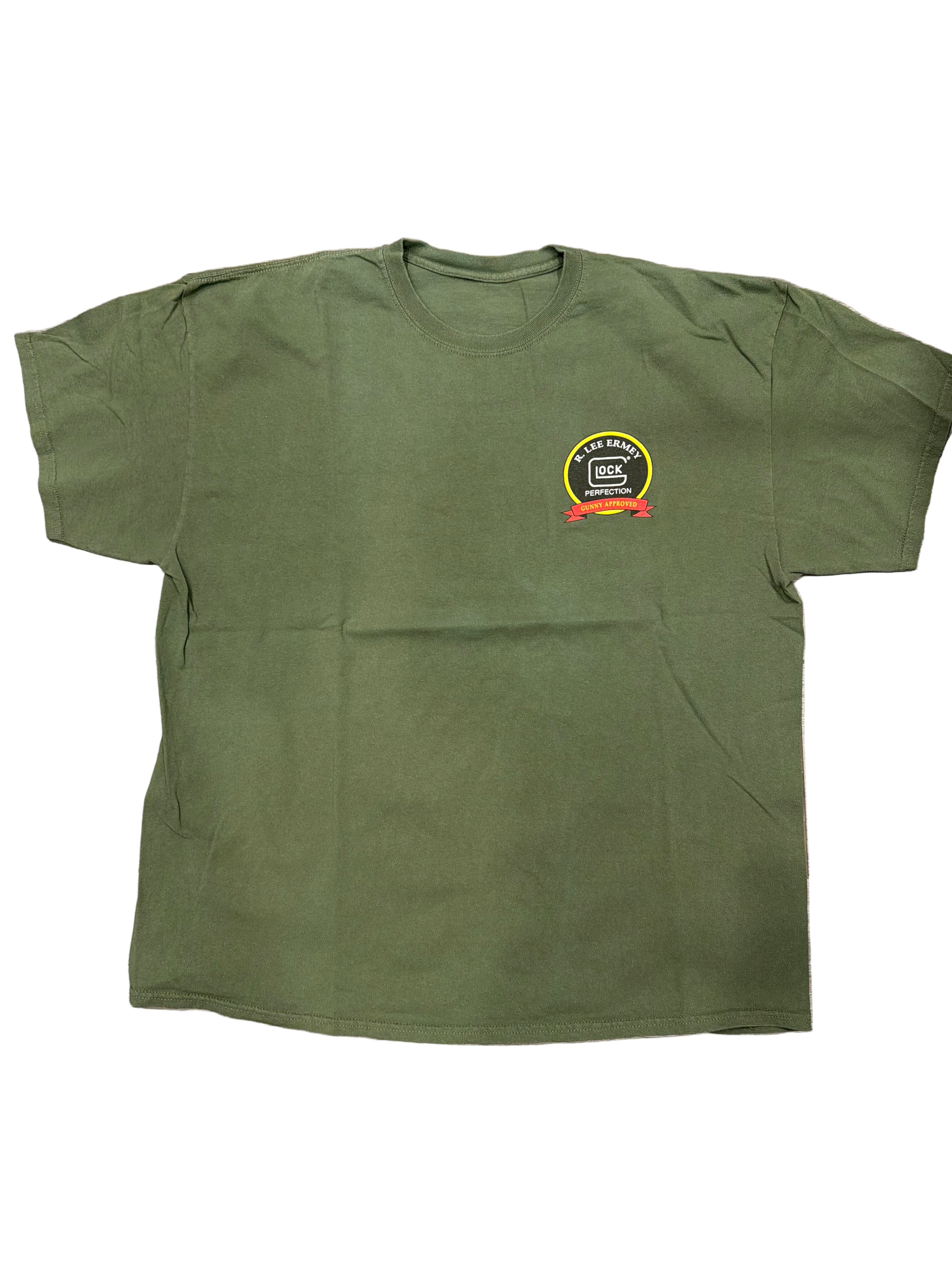 00s Glock R Lee Emery Gunny Approved US Marines Green T Shirt XL