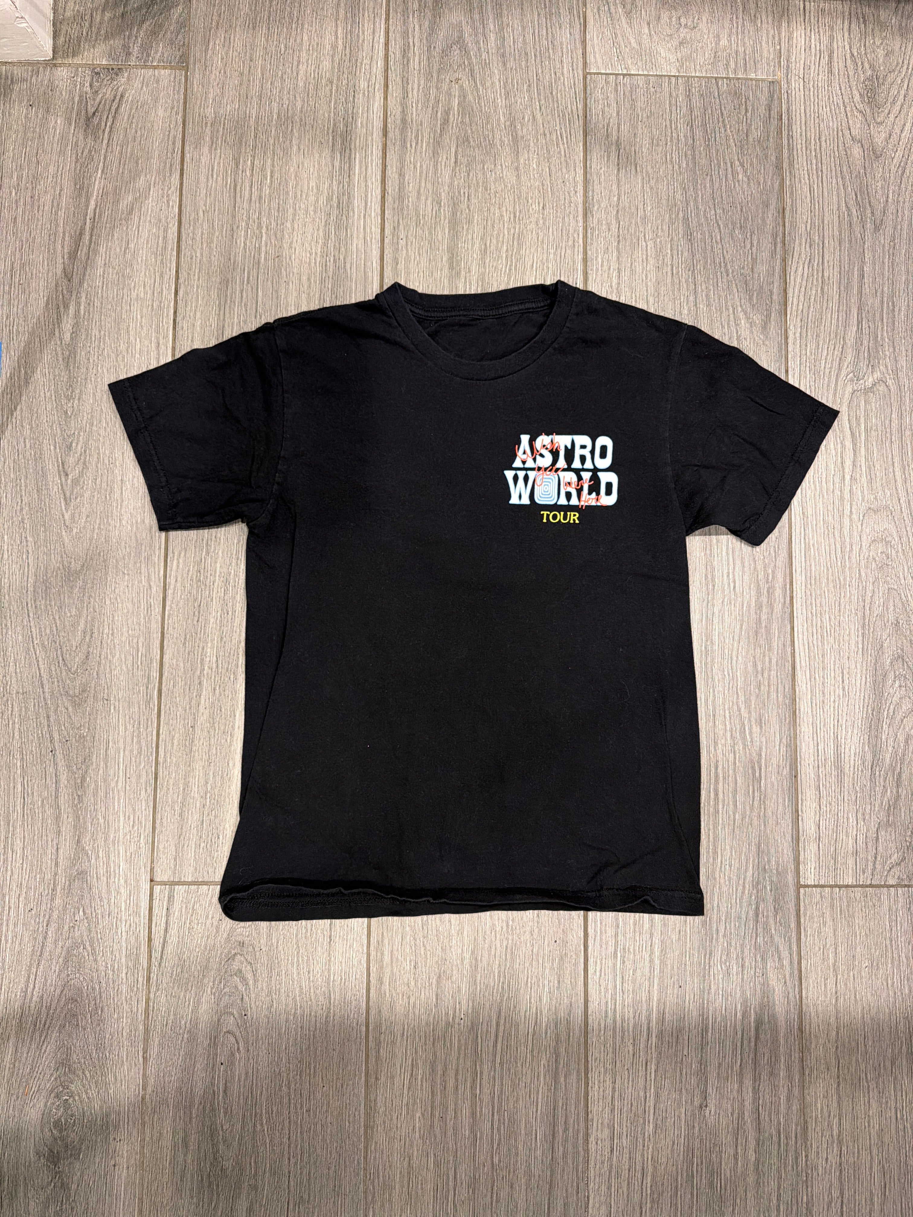 Travis Scott Astro World Wish You Were Here Tour Black T-Shirt Small