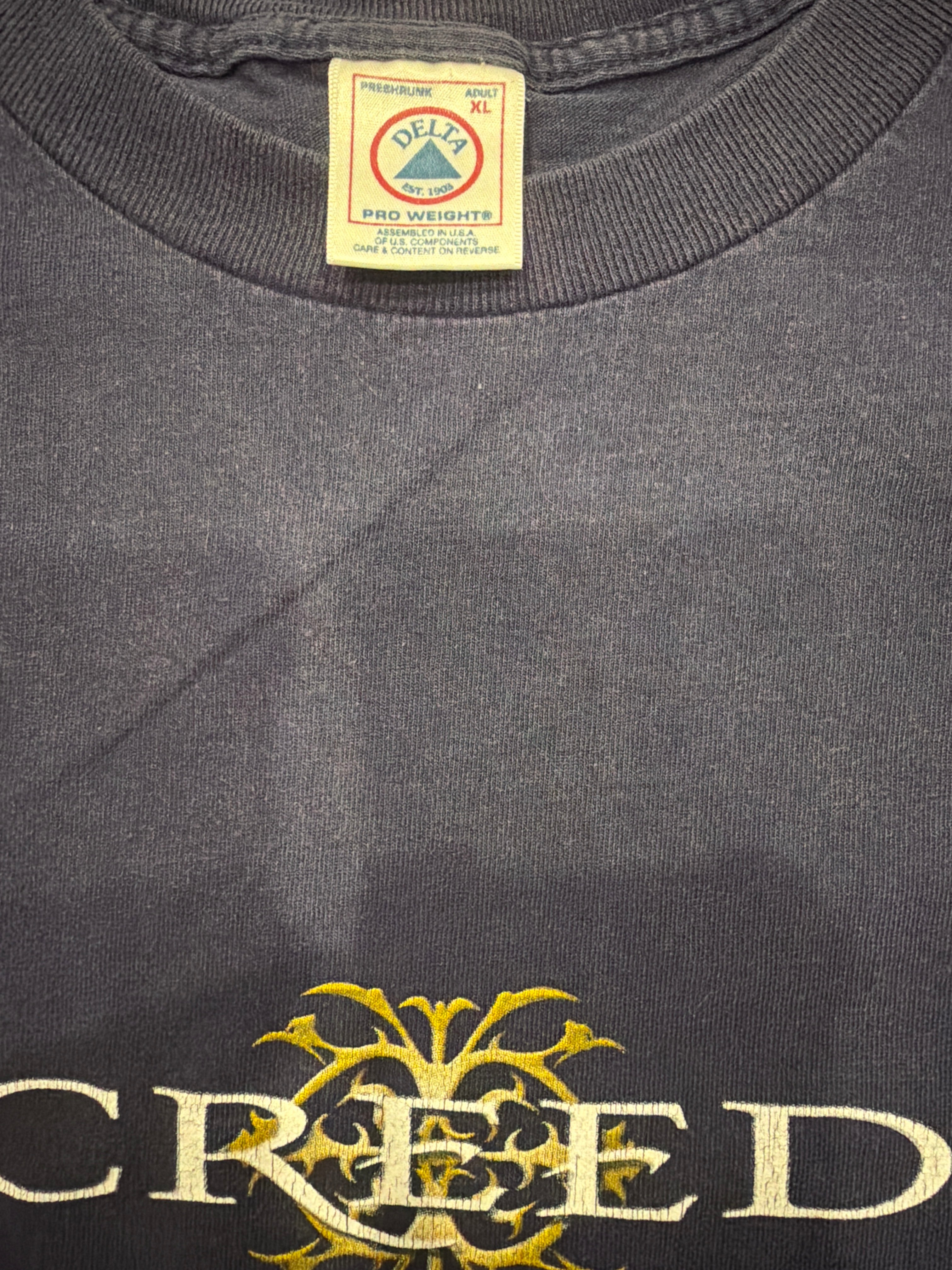 1999 Creed Band T-Shirt Blue XL Tour Double Sided