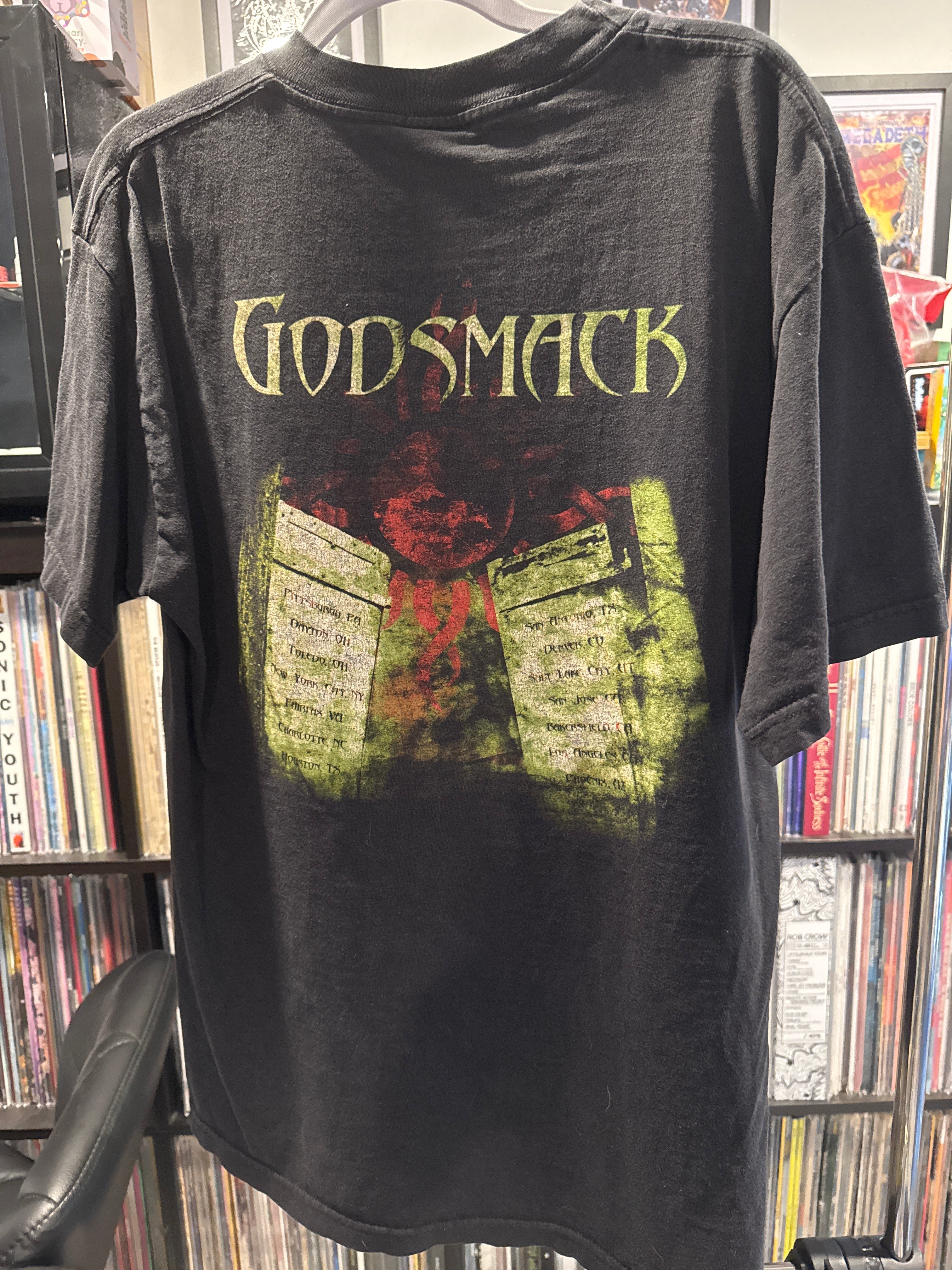 2000 Godsmack Tour Black T Shirt Giant Large