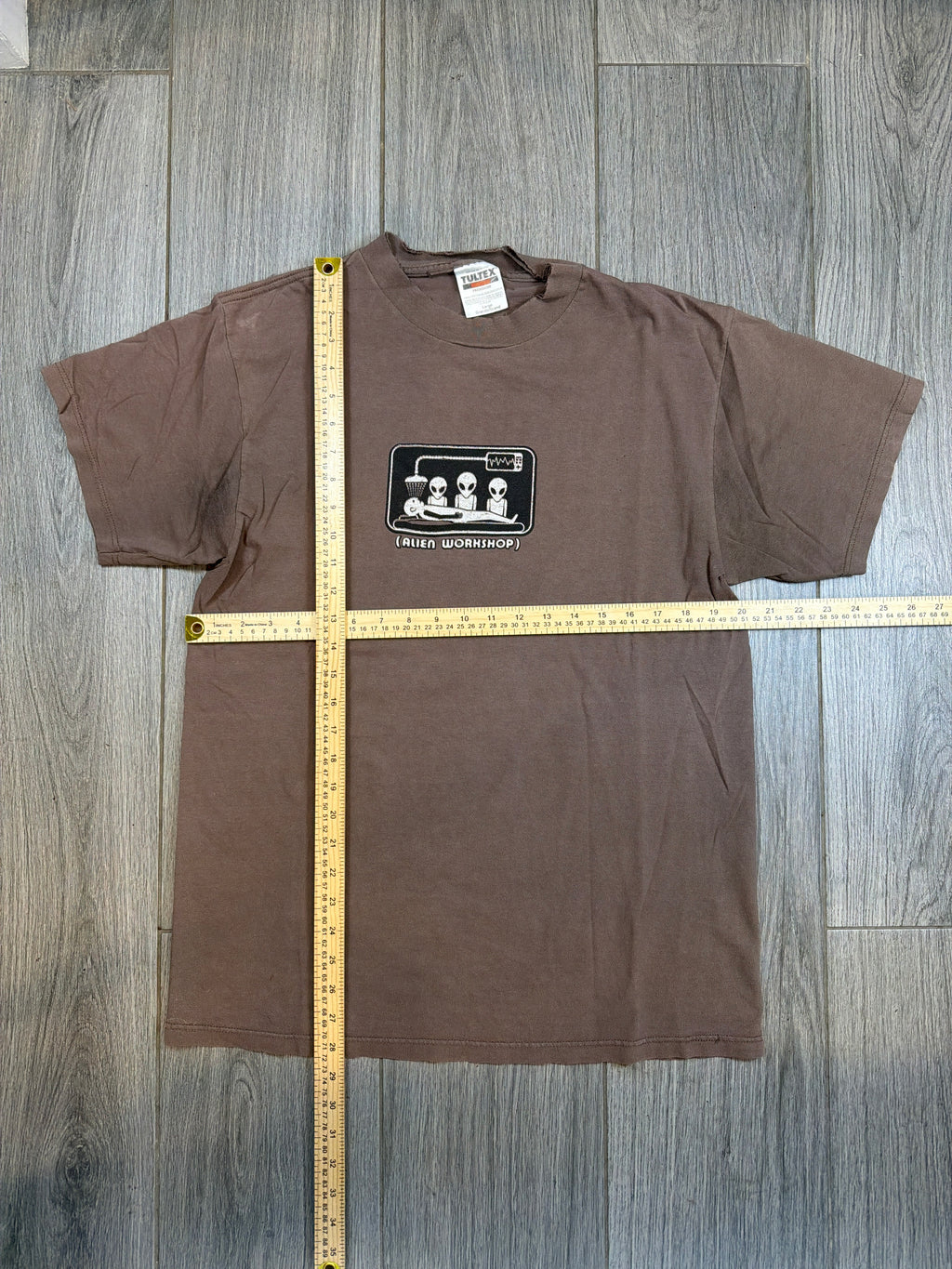 00s Alien Workshop Abduction Exam Room Tultex Brown T-Shirt Large