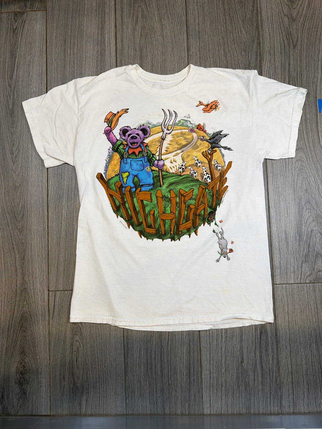 Grateful Dead High Gate Liquid Blue Vermont White T-Shirt Large