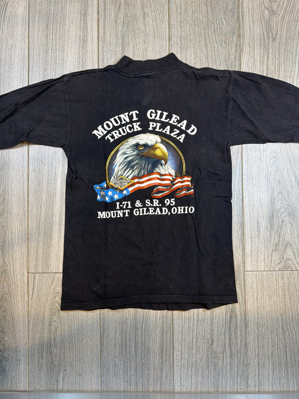 King of the Road Harley 1989 Truck Ohio 3D Emblem Long Sleeve Black T-Shirt Medium