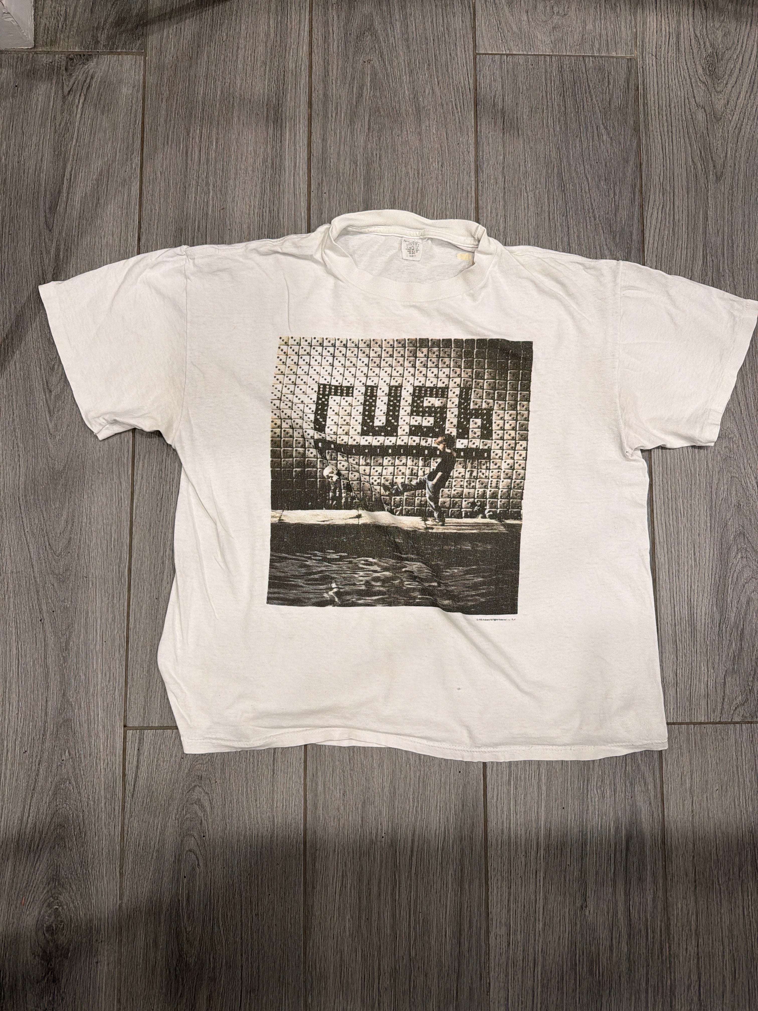 1991 Rush Roll The Bones Tour Dates White T-Shirt Large