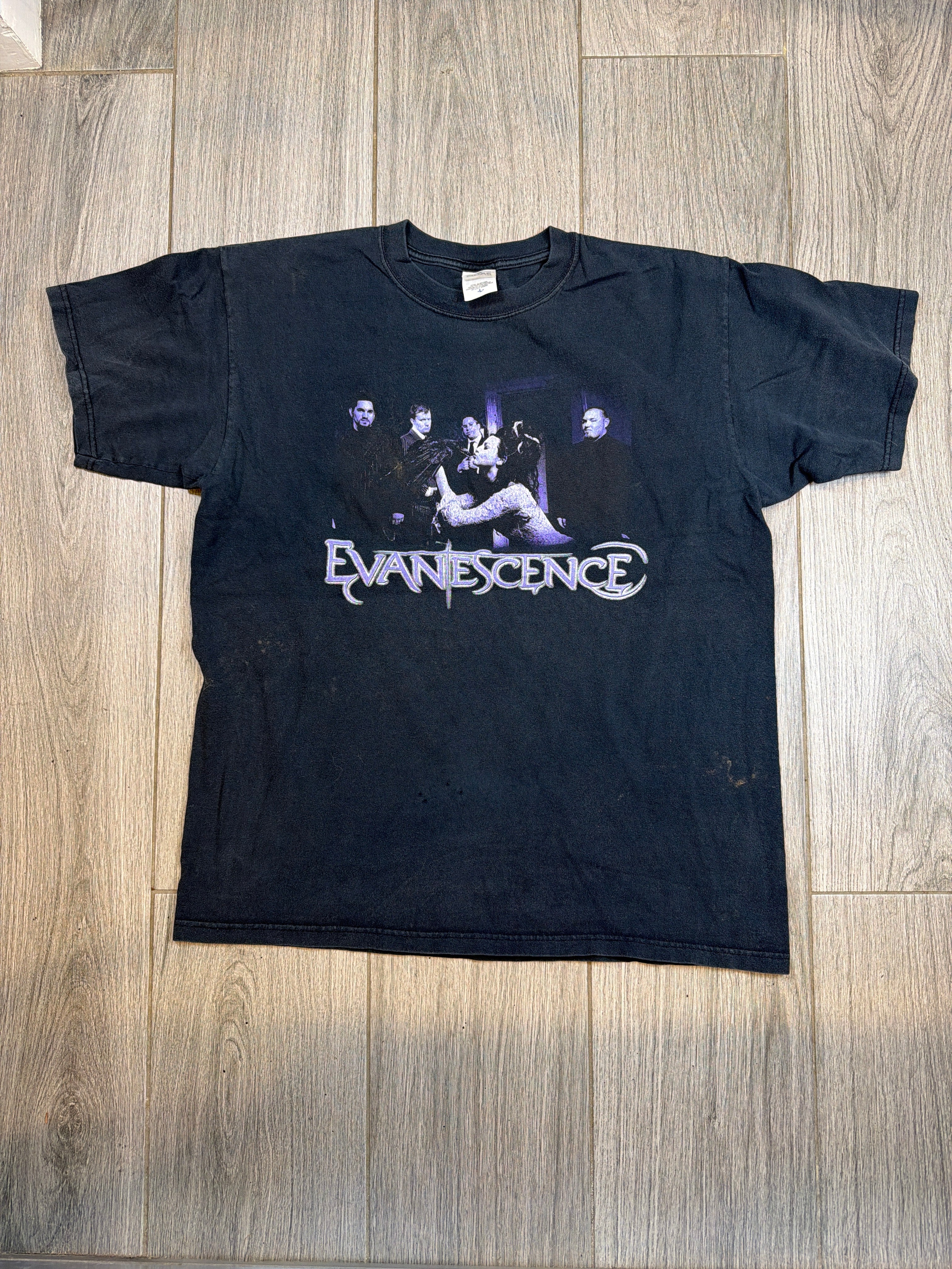 2004 Evanescence Summer Tour Hanes Heavyweight Black T Shirt Large