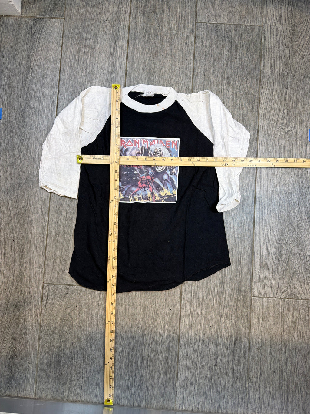 1982 Iron Maiden Number of the Beast Raglan Black T-Shirt Medium