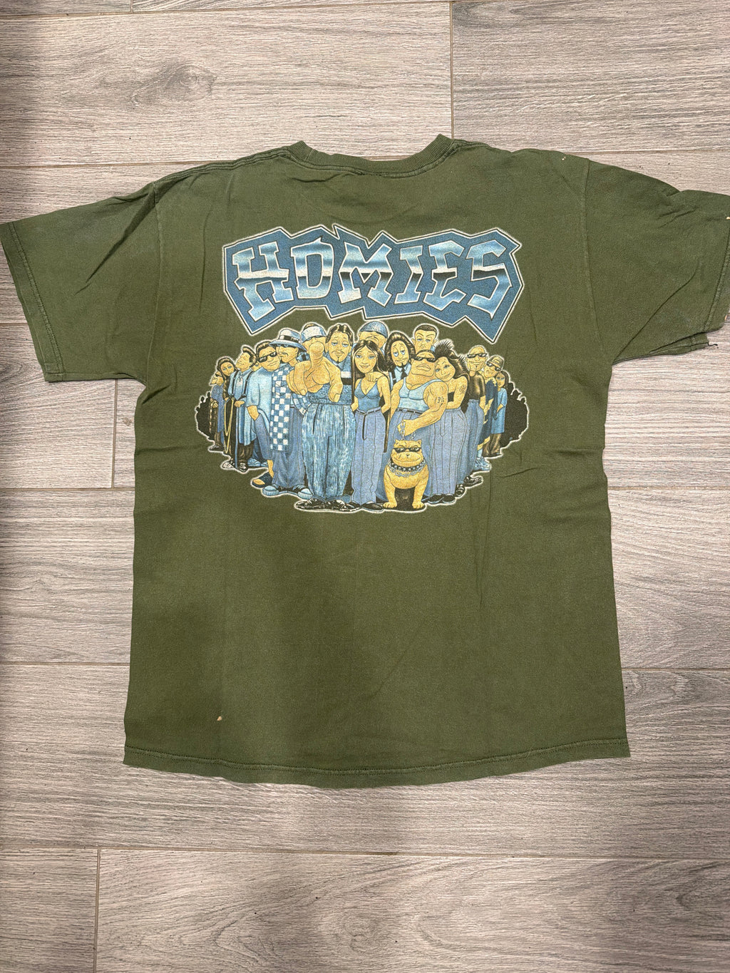 90/00s Homies Mijos Chicano Low Rider Graphic Green T-Shirt Medium