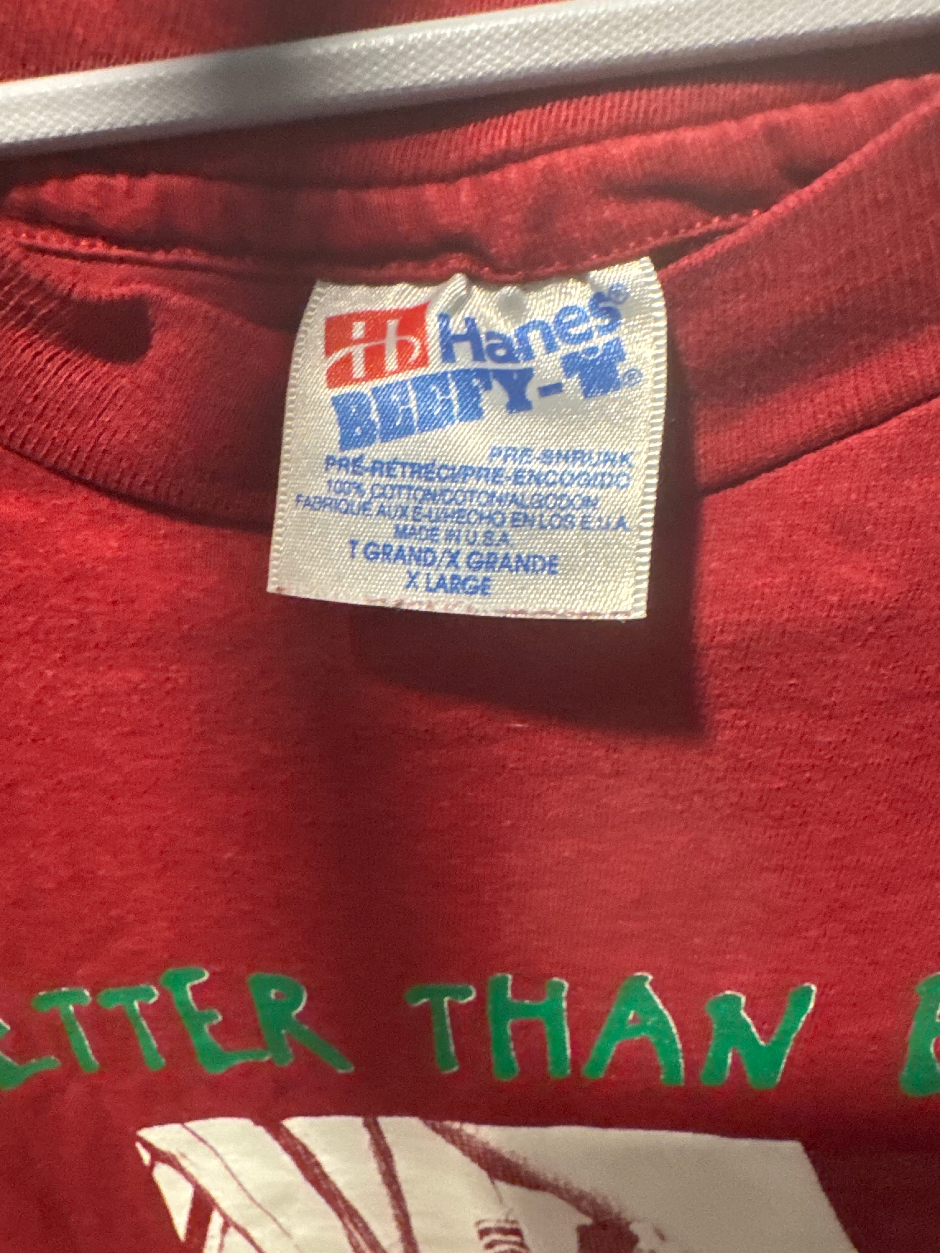 90s Better Than Ezra Alternative Single Stitch Maroon XL Motorbike Hanes Beefy