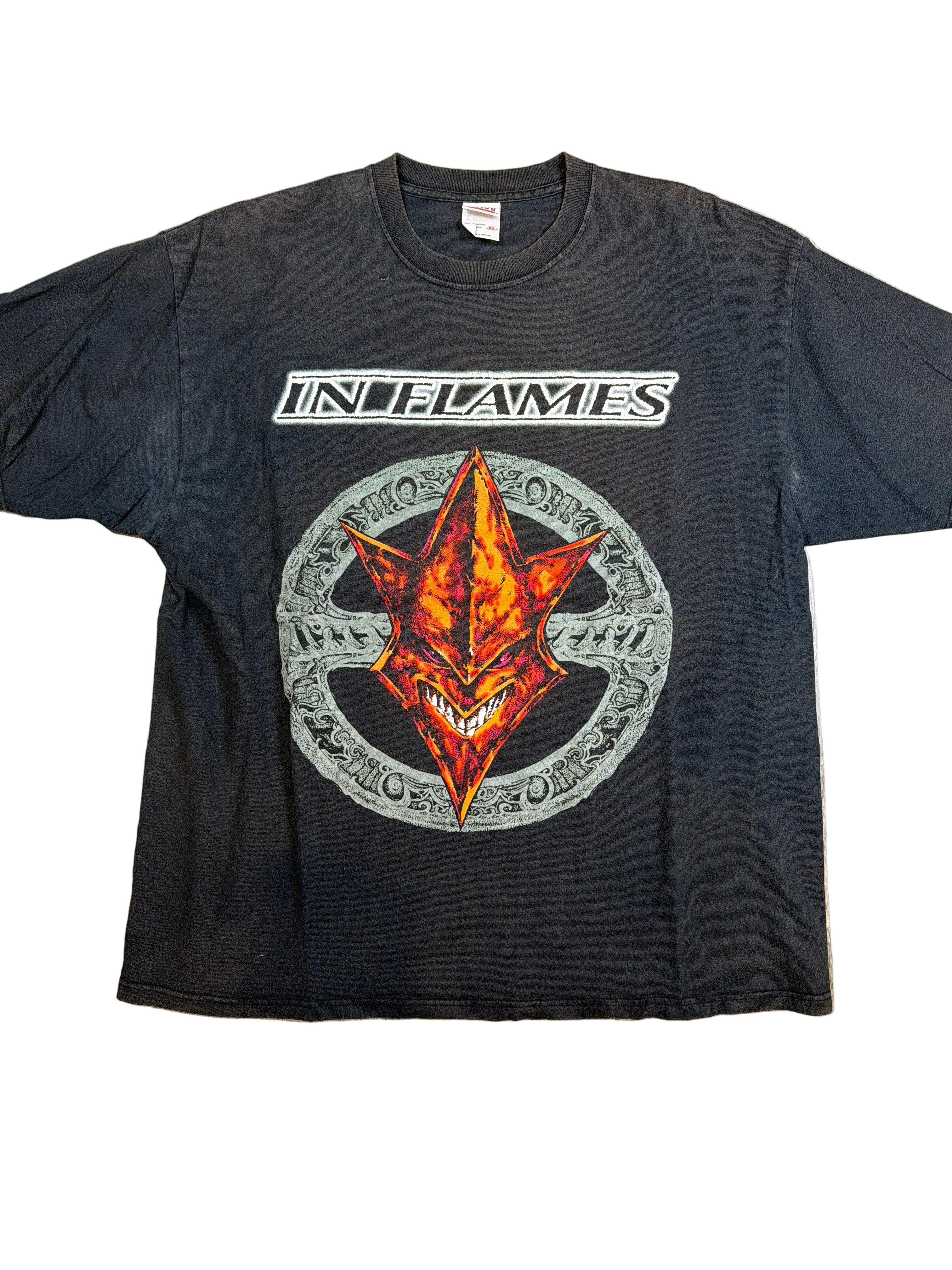 In Flames 1998 Jester Head Doppelseitiges Metal Schwarzes T-Shirt