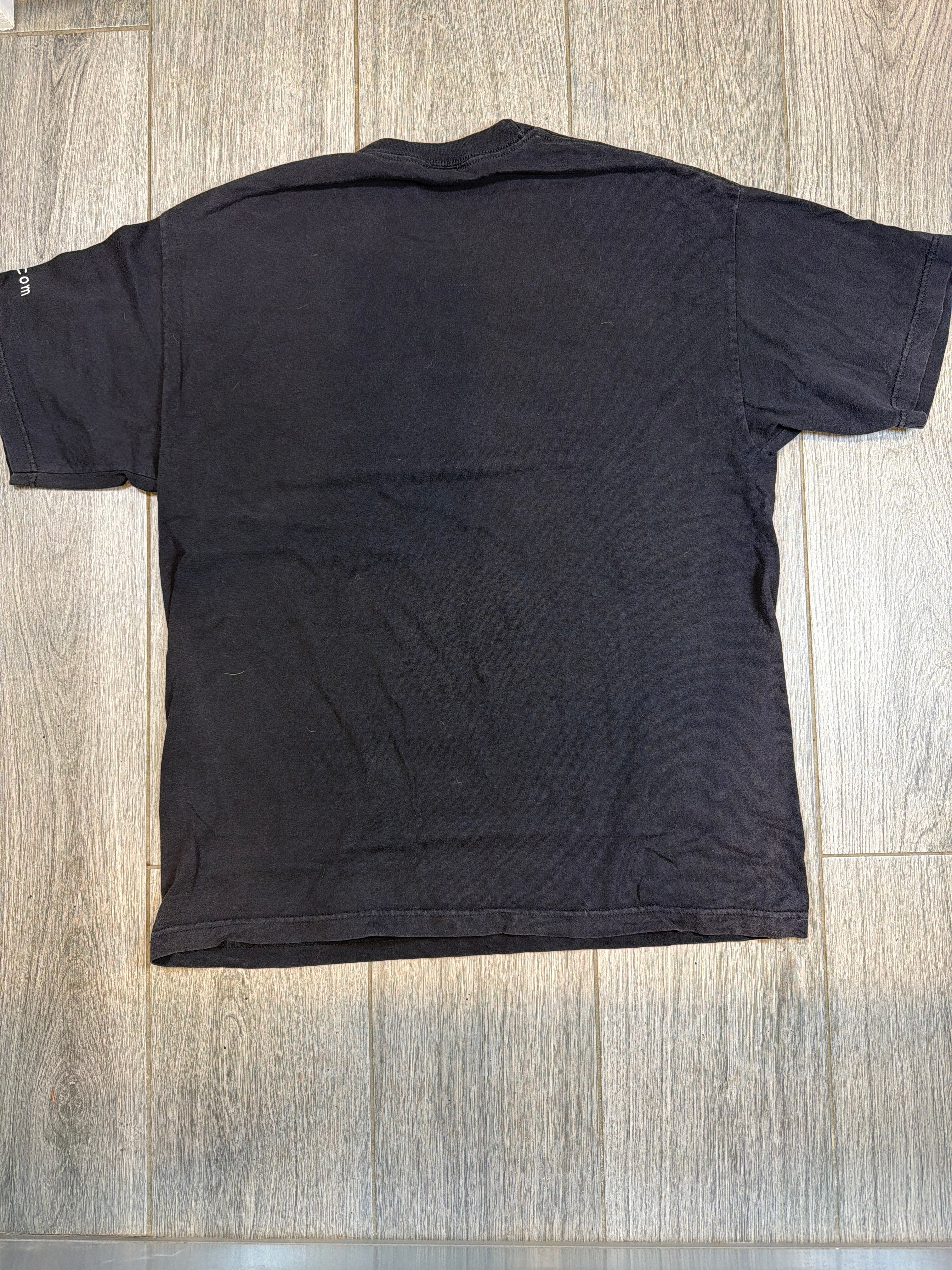 2000 y2k Korn Spellout Black Sleeve Print Giant Rare Vintage T-Shirt XL