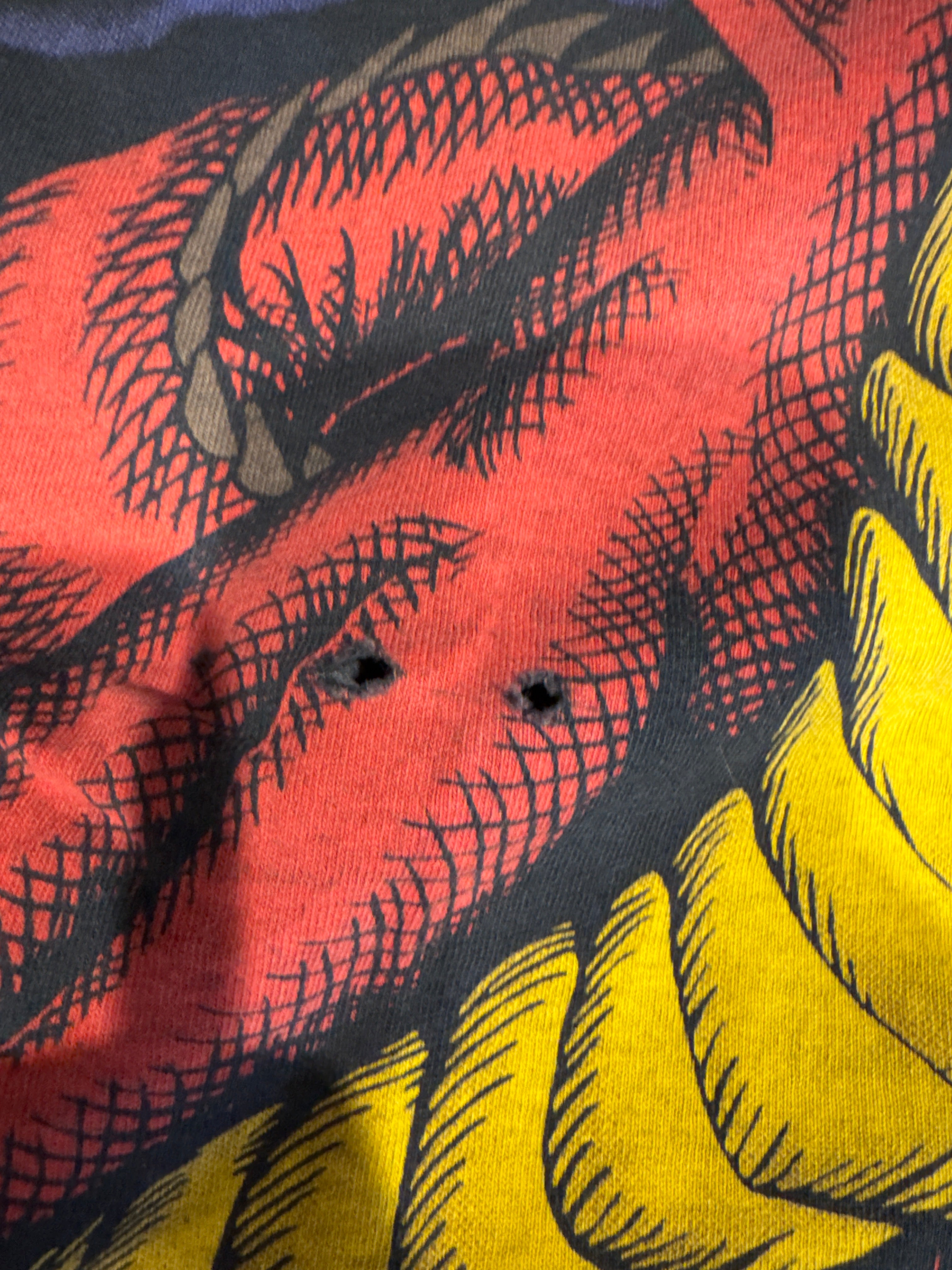 90s Liquid Blue Dragon AOP Black T-Shirt XL