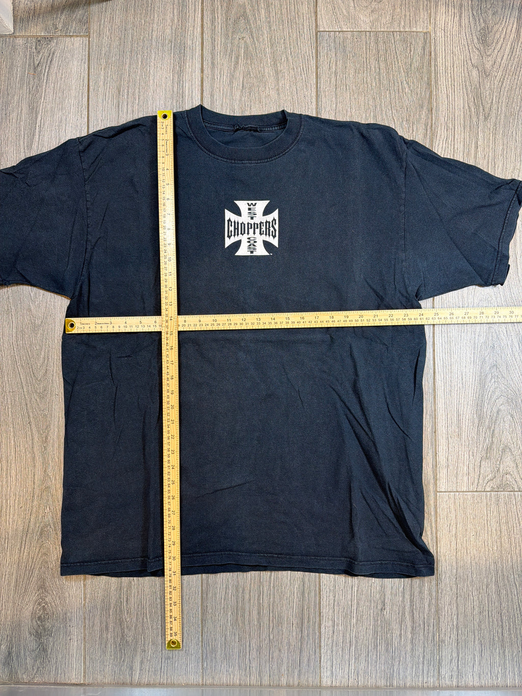 Faded West Coast Choppers Long Beach Iron Cross Black/White T-Shirt XL