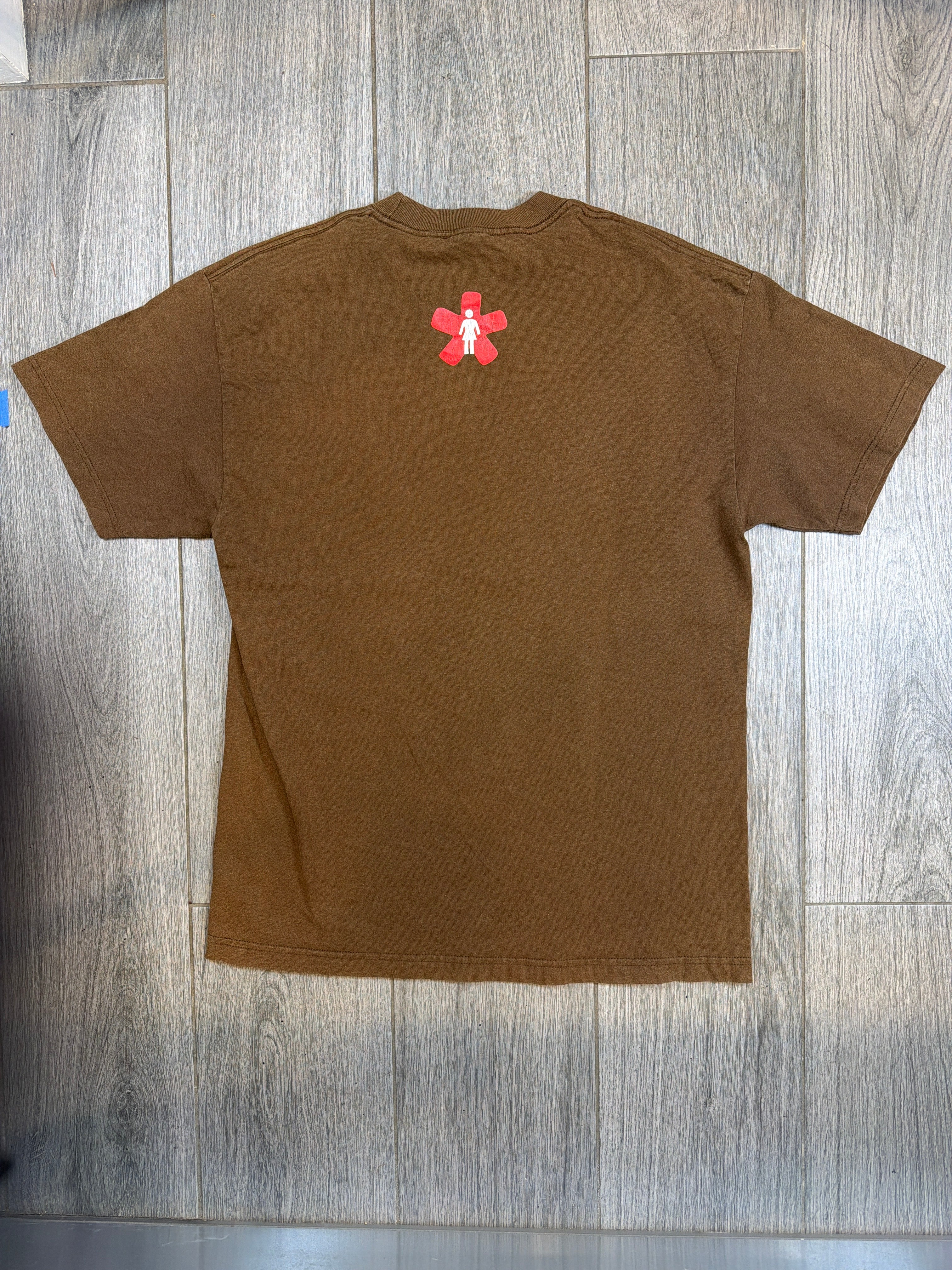 2000s Y2K Girl Skateboard Brown T-Shirt Large