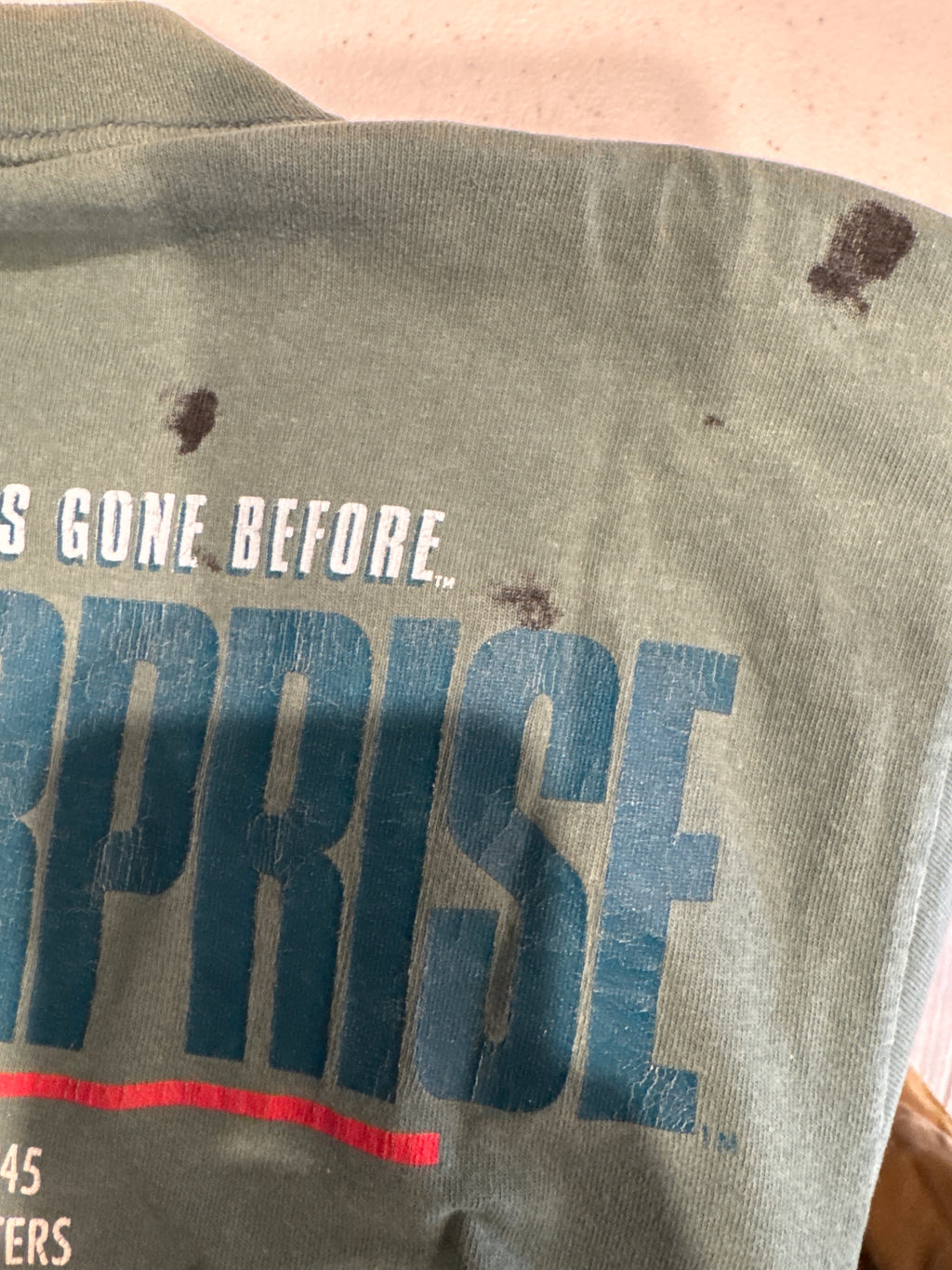 1998 Star Trek USS Enterprise Generations Faded Green T-Shirt Medium