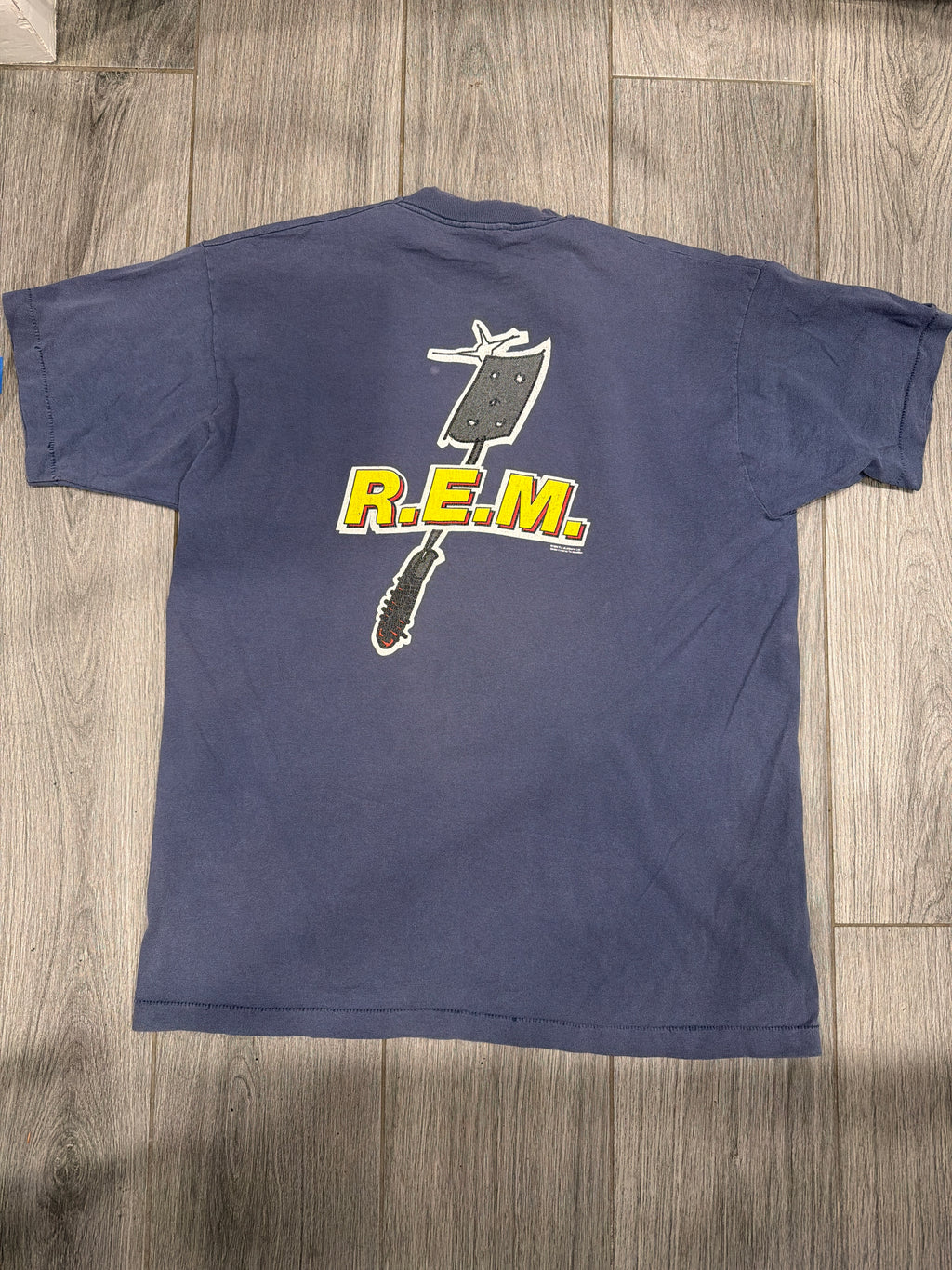 1994 R.E.M. REM Burger Flipper Blue FOTL T-Shirt XL