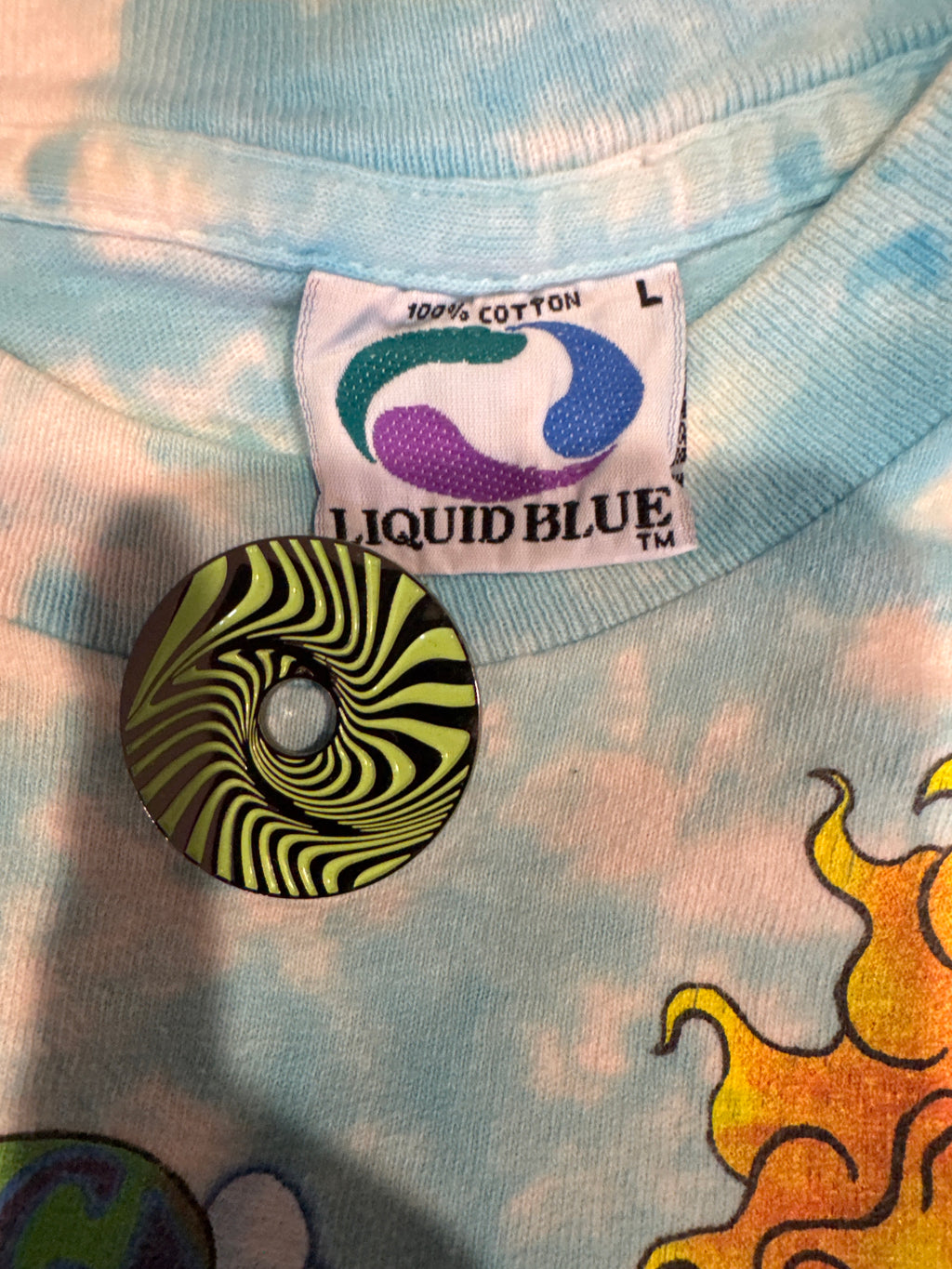1993 Grateful Dead Parachute Tie Dye Liquid Blue T-Shirt Large