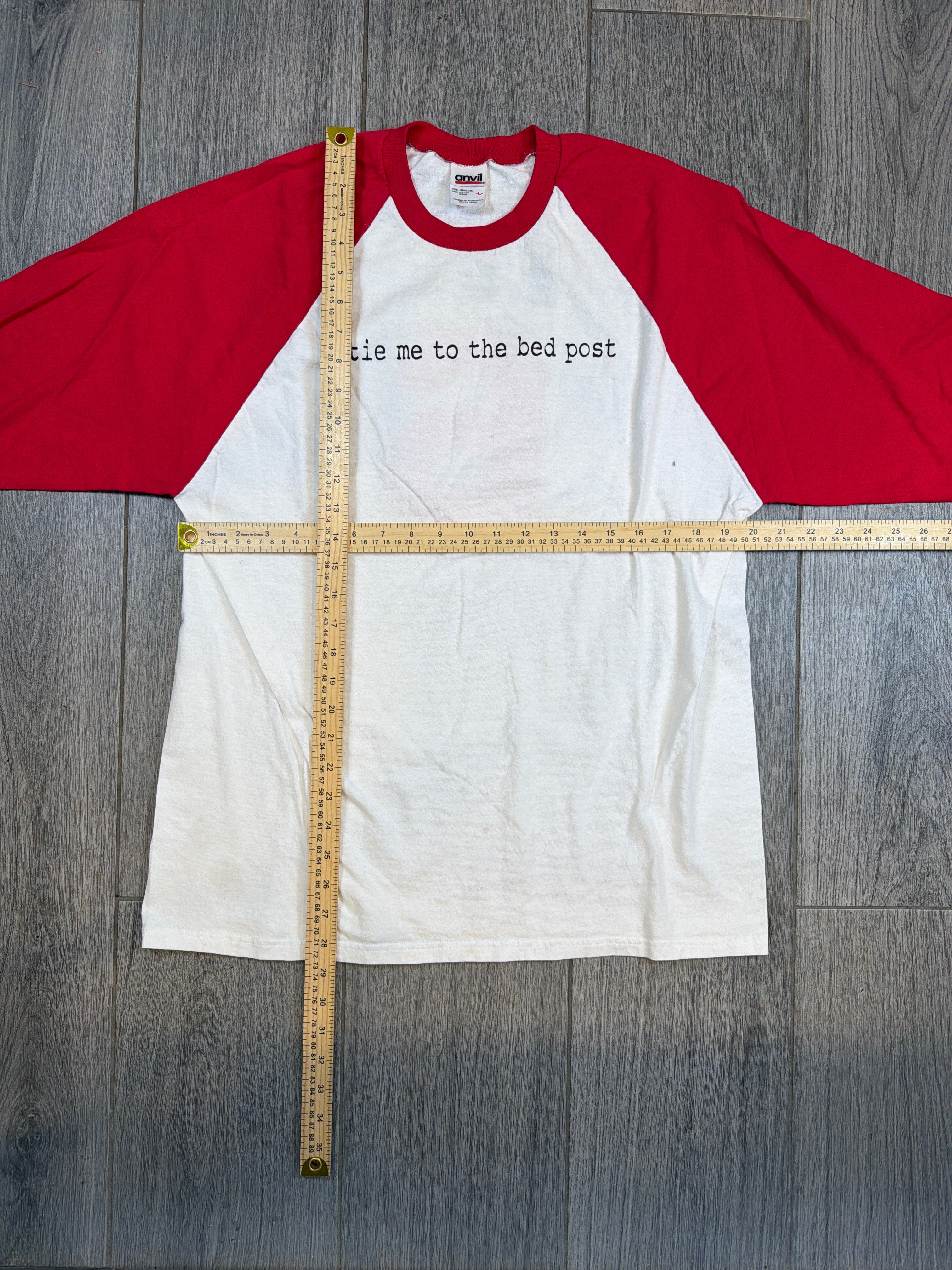 1998 Eve 6 Tie Me To The Bed Post Inside Out Red/White Raglan T-Shirt Large