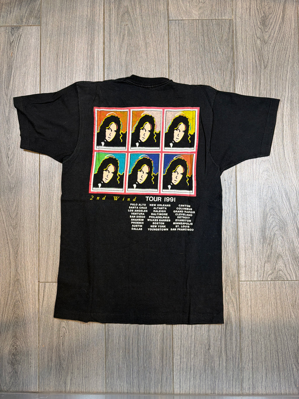 1991 Todd Rundgren '2nd Wind' Tour FOTL Black T-Shirt Large
