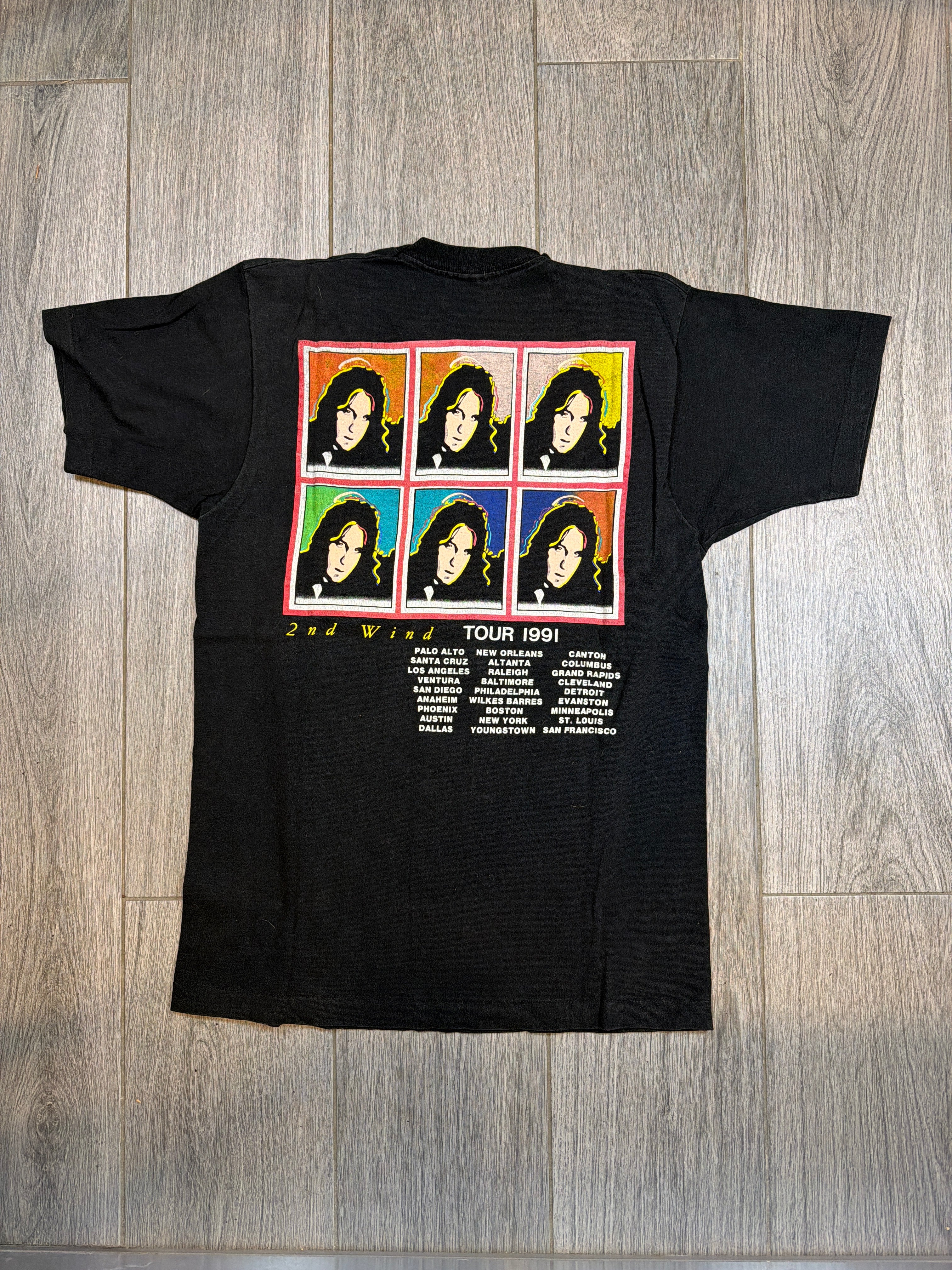 1991 Todd Rundgren '2nd Wind' Tour FOTL Black T-Shirt Large