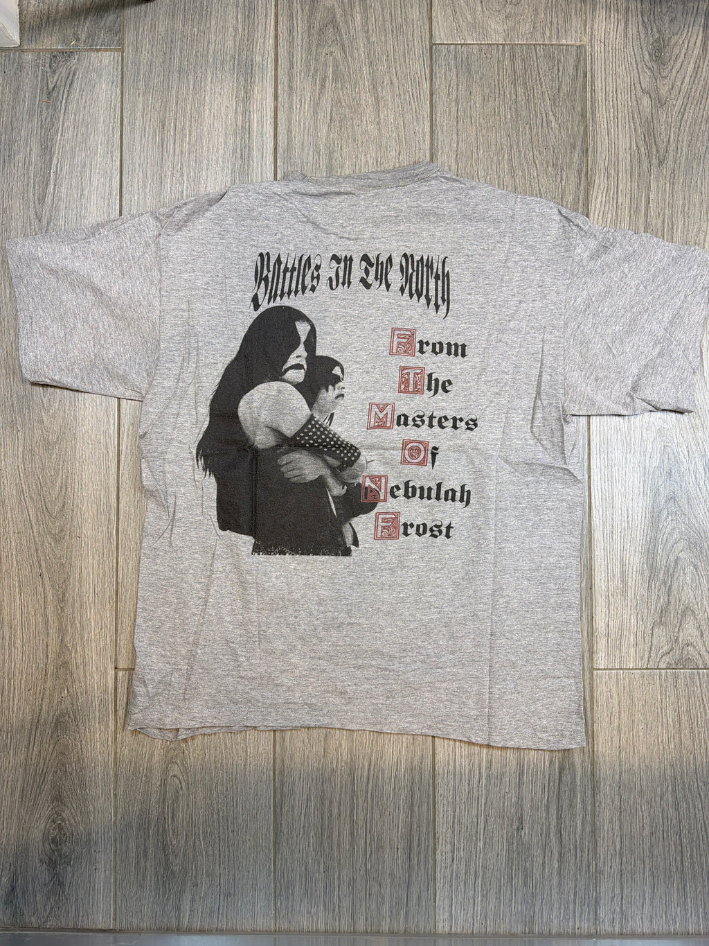 90er Immortal Battle In The North Black Death Metal Grau T-Shirt Groß