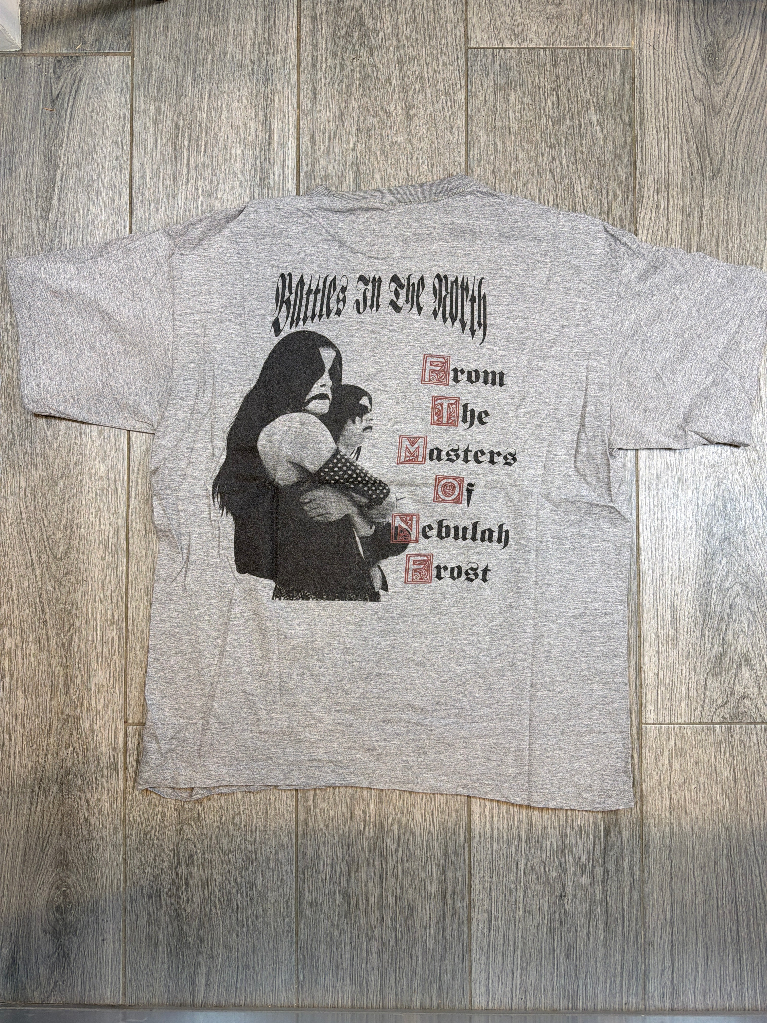 90s Immortal Battle In The North Black Death Metal Grey T-Shirt Large