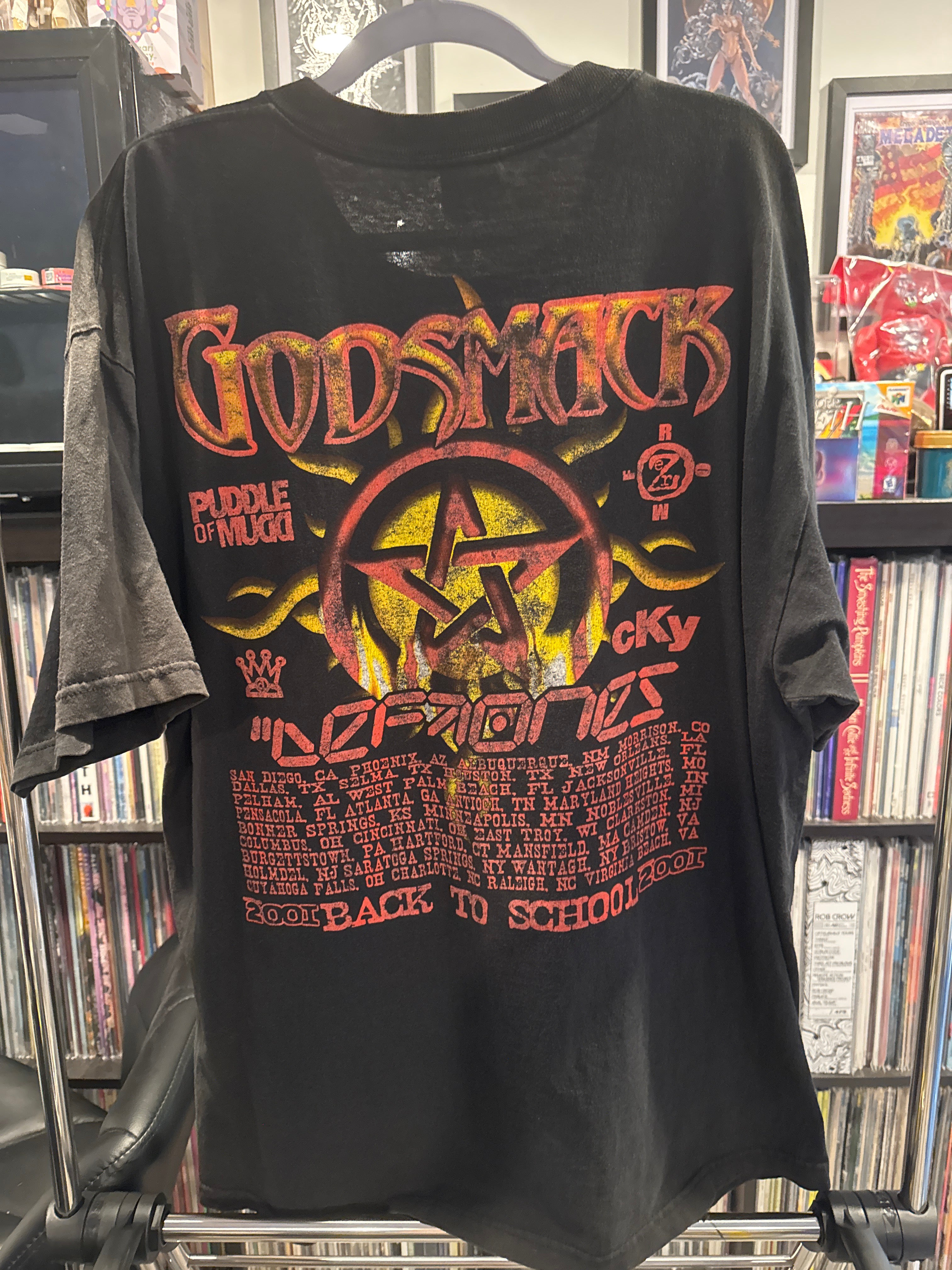 2001 Godsmack Back To School Deftones Cky Puddle of Mudd T Shirt XL