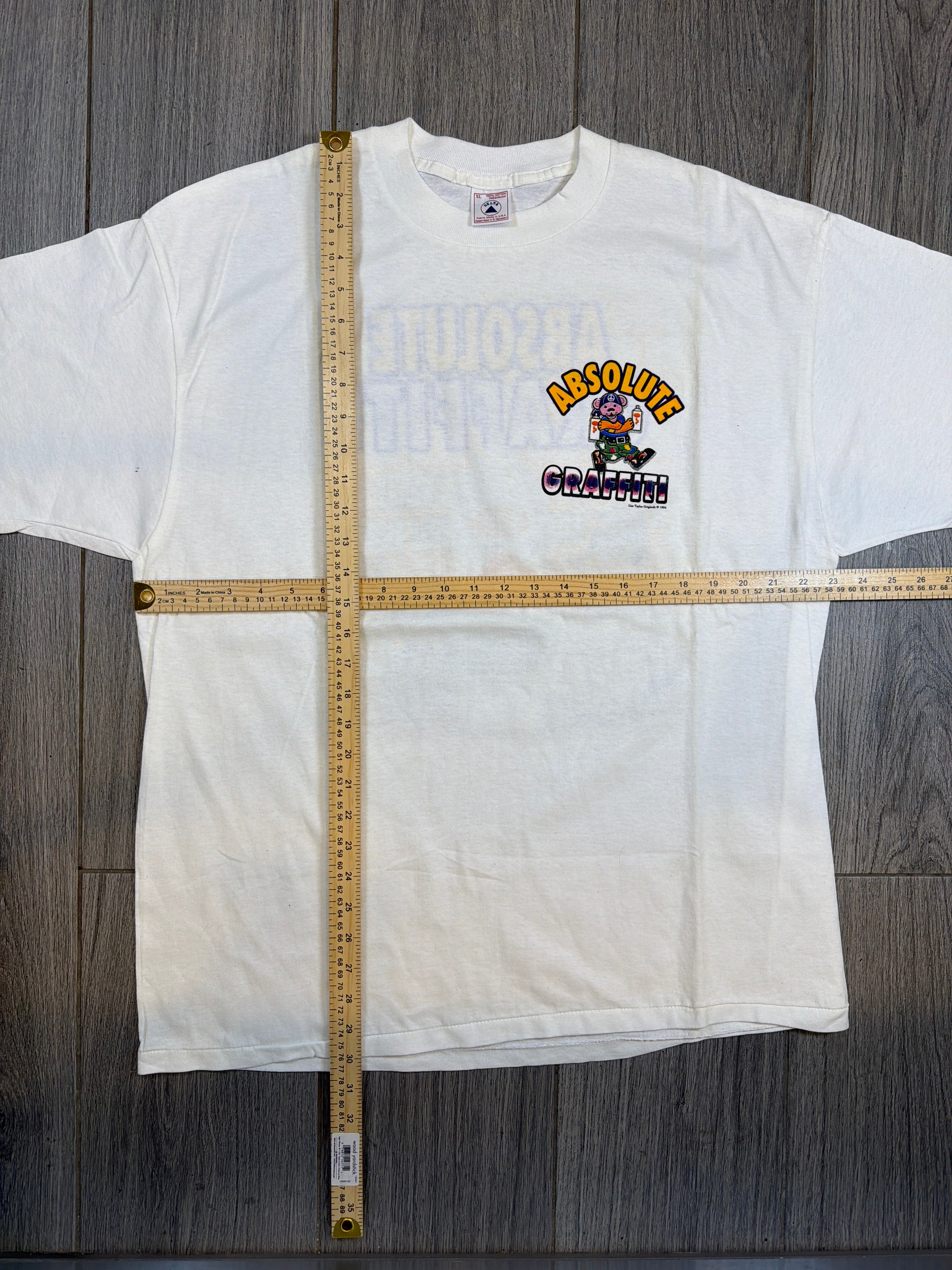 Absolute Graffiti Grateful Dead Bear 90s Delta Double Sided White T-Shirt XL