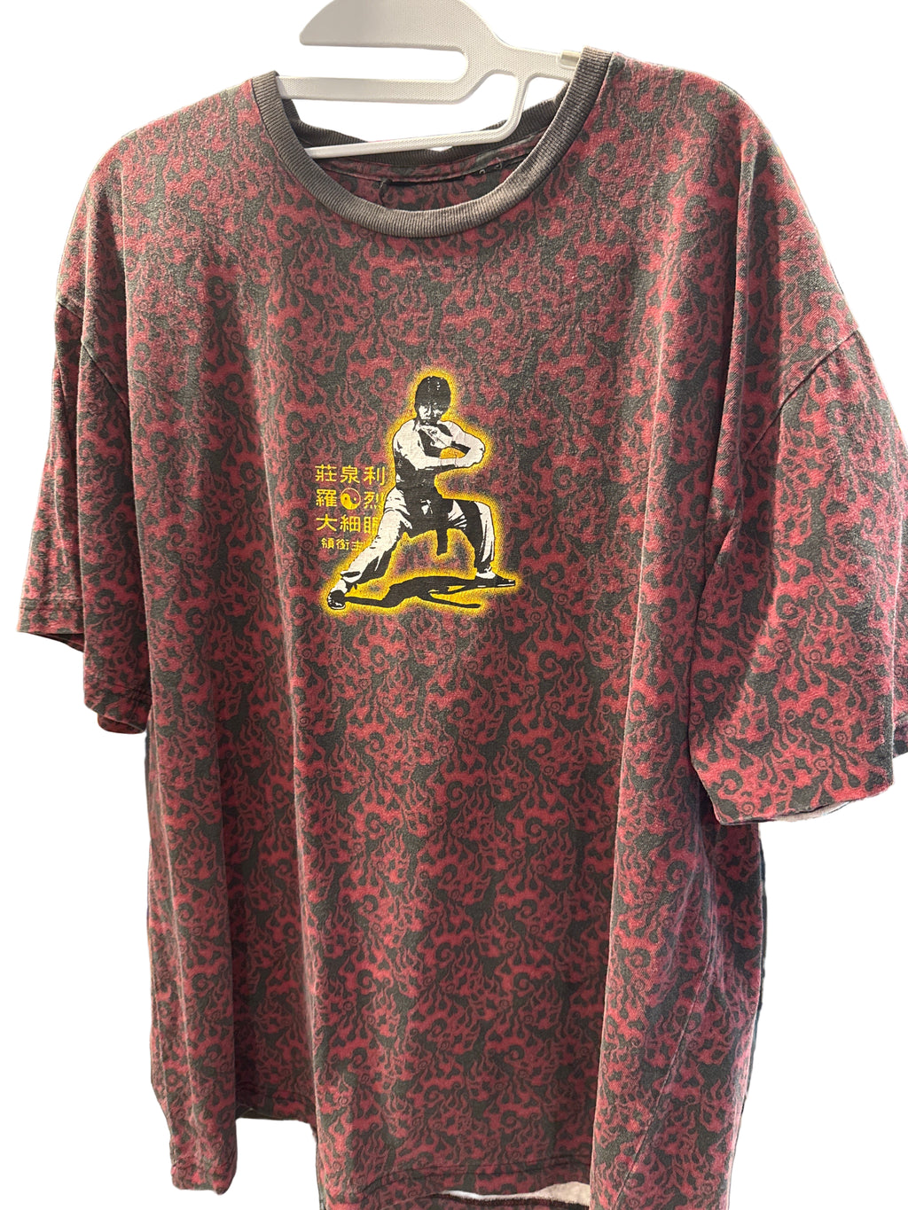 1999 Bruce Lee AOP Ornate Red/Black T Shirt XL