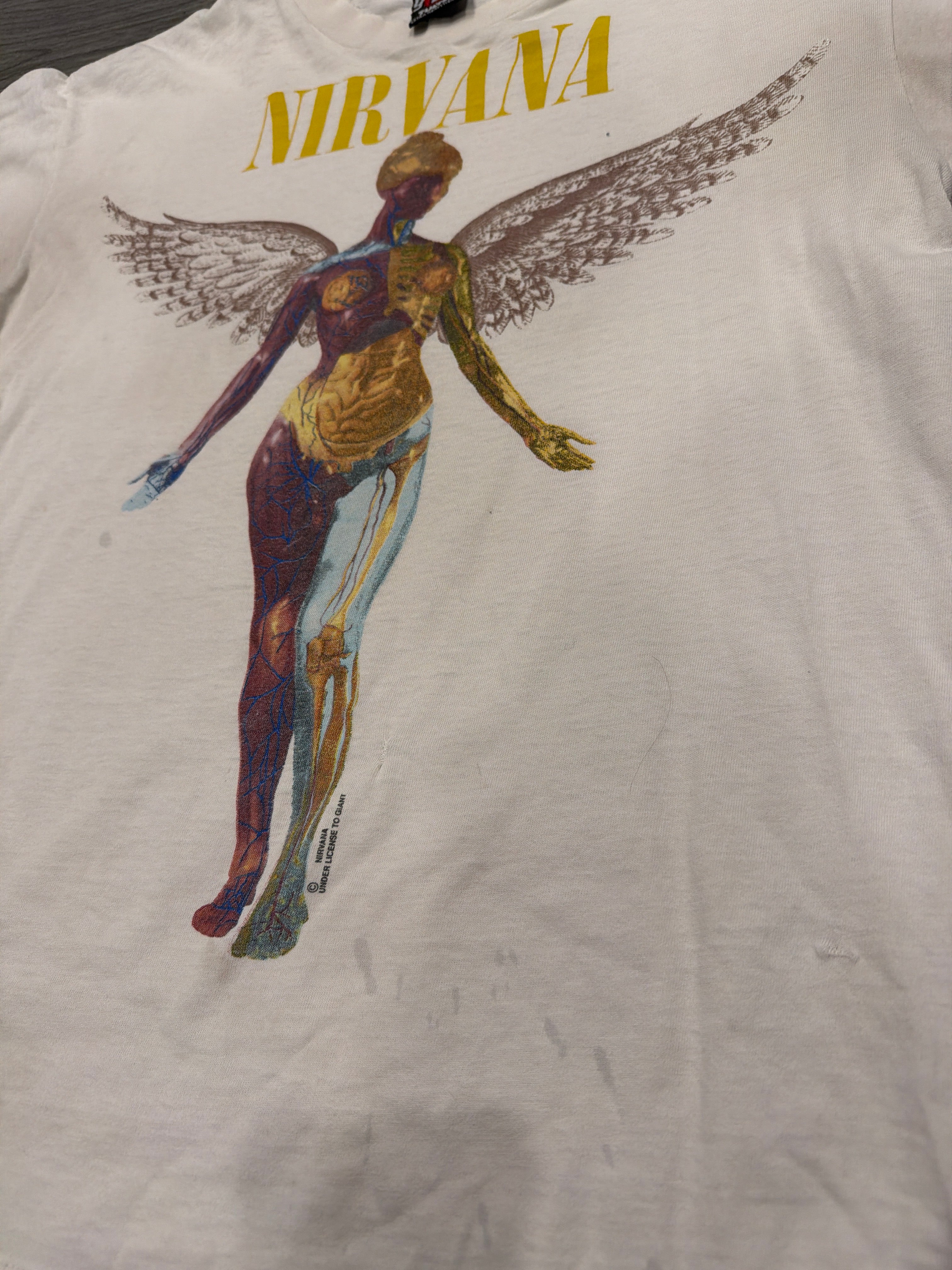1994 Nirvana In Utero Giant Inyutero Double Sided White T-Shirt XL