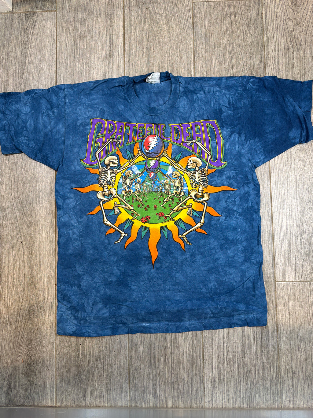 1995 Grateful Dead Summer Tour Liquid Blue Tie Dye T-Shirts XL