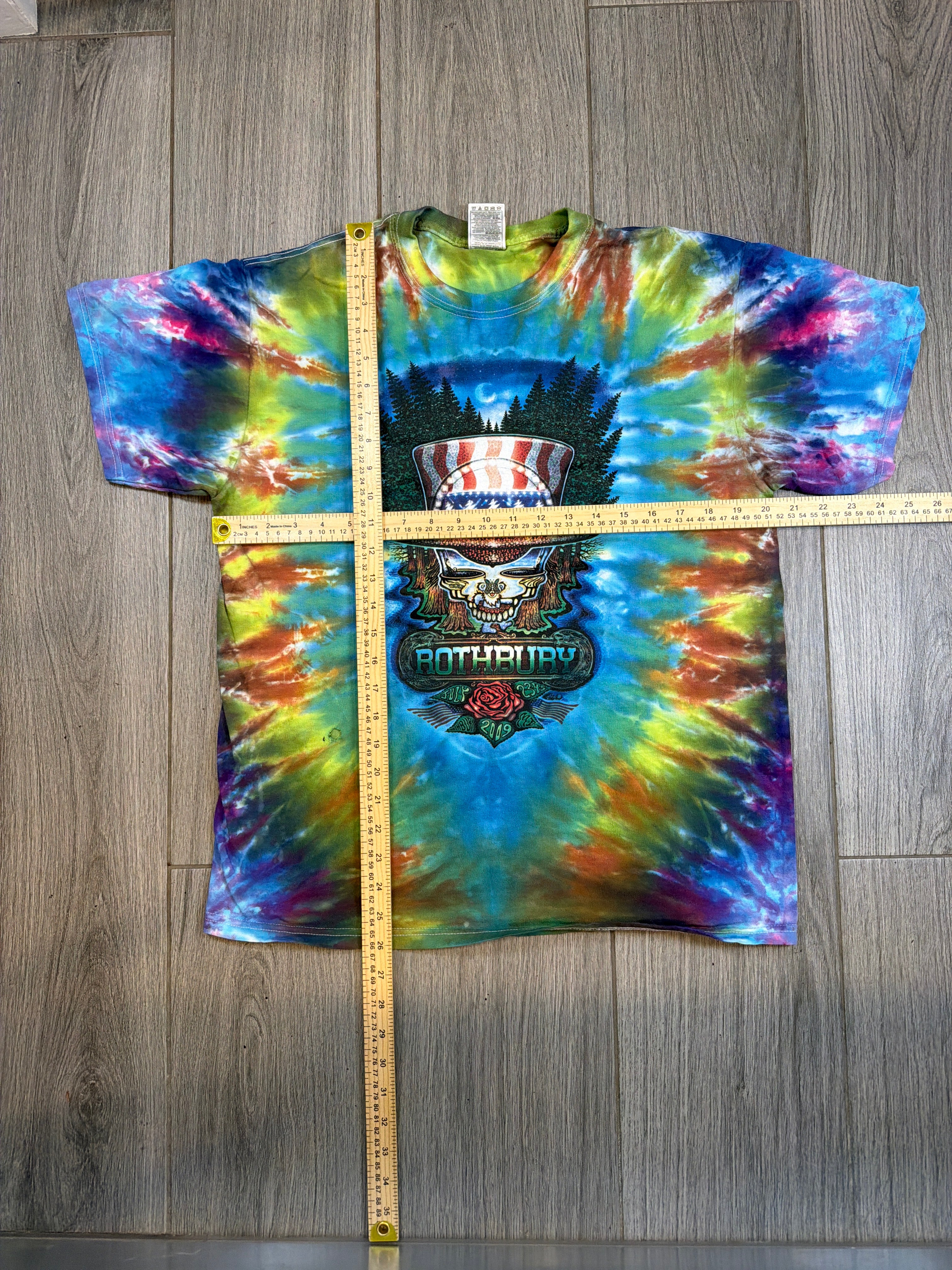 2009 Grateful Dead Dylan String Cheese Rothbury Tie Dye FOTL T-Shirt Large