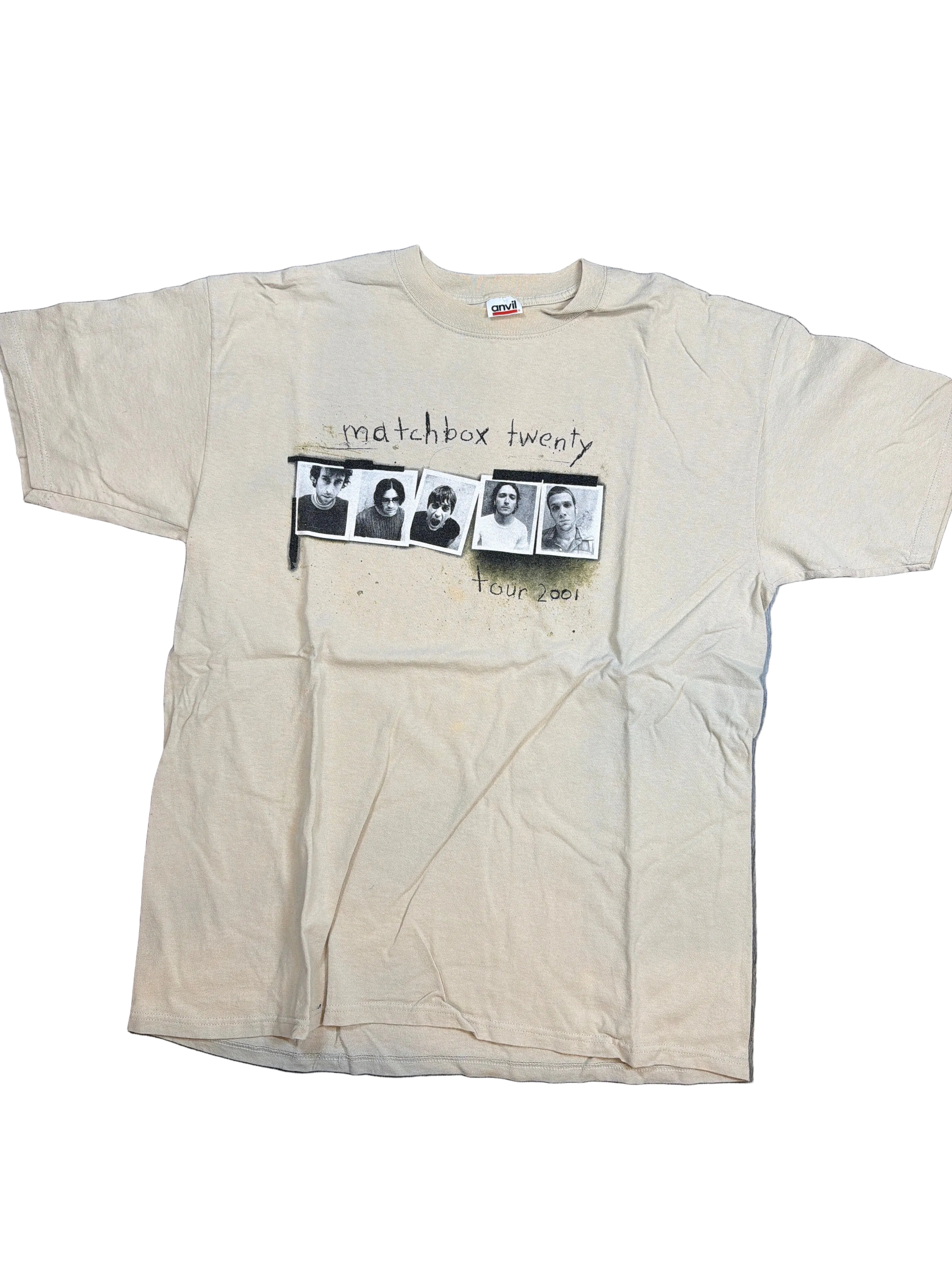 2001 Matchbox Twenty Tour Rob Thomas Beige Anvil T-Shirt XL