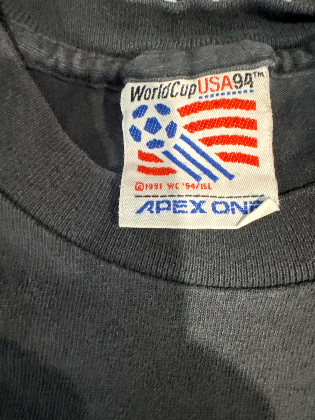 Weltmeisterschaft Italien Fußball Vintage 1994 Apex One Schwarzes T-Shirt M/L