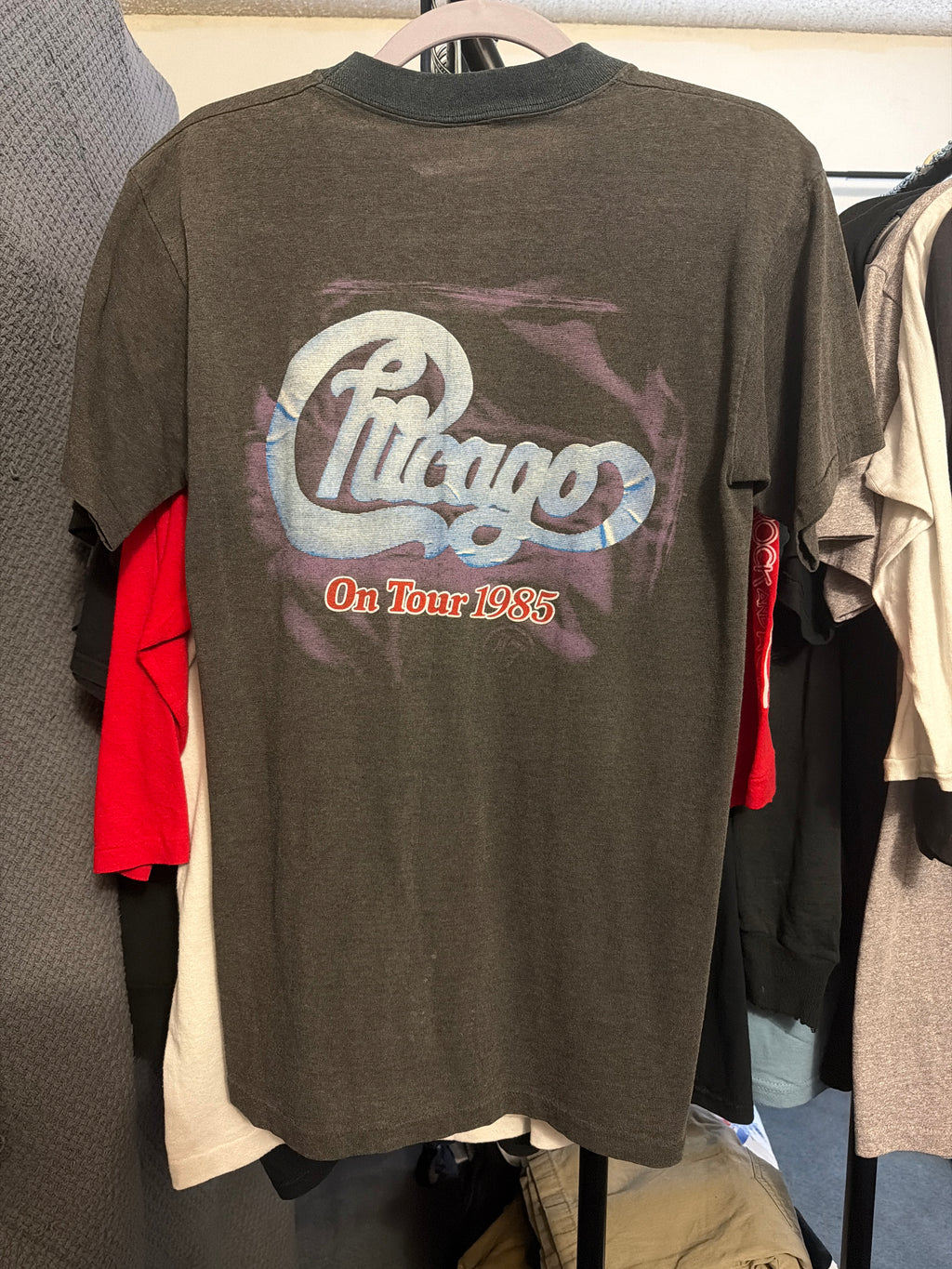 1985 Chicago Band Tour T Shirt Faded Double Sided Single Stitch Medium