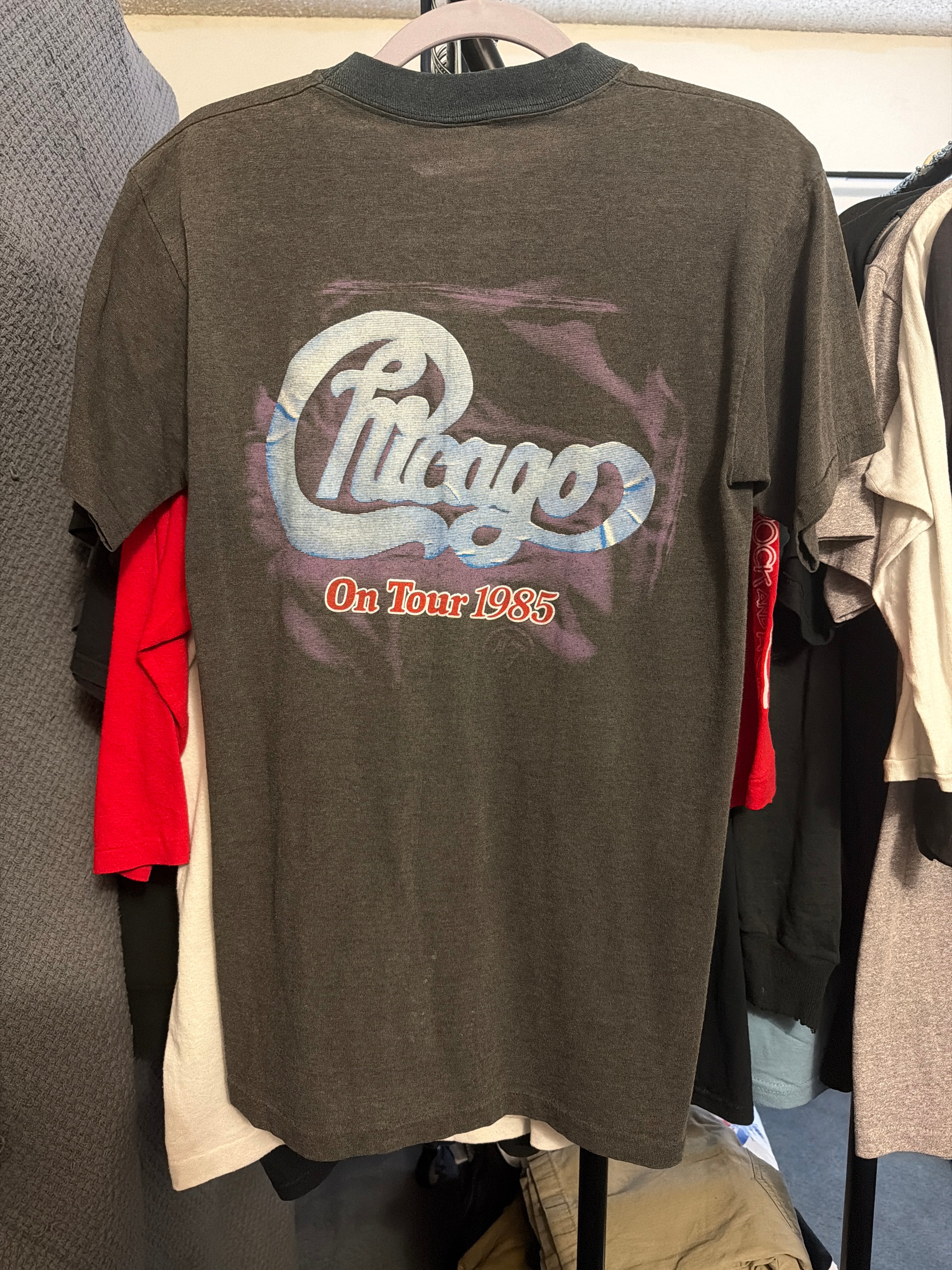 1985 Chicago Band Tour T Shirt Faded Double Sided Single Stitch Medium
