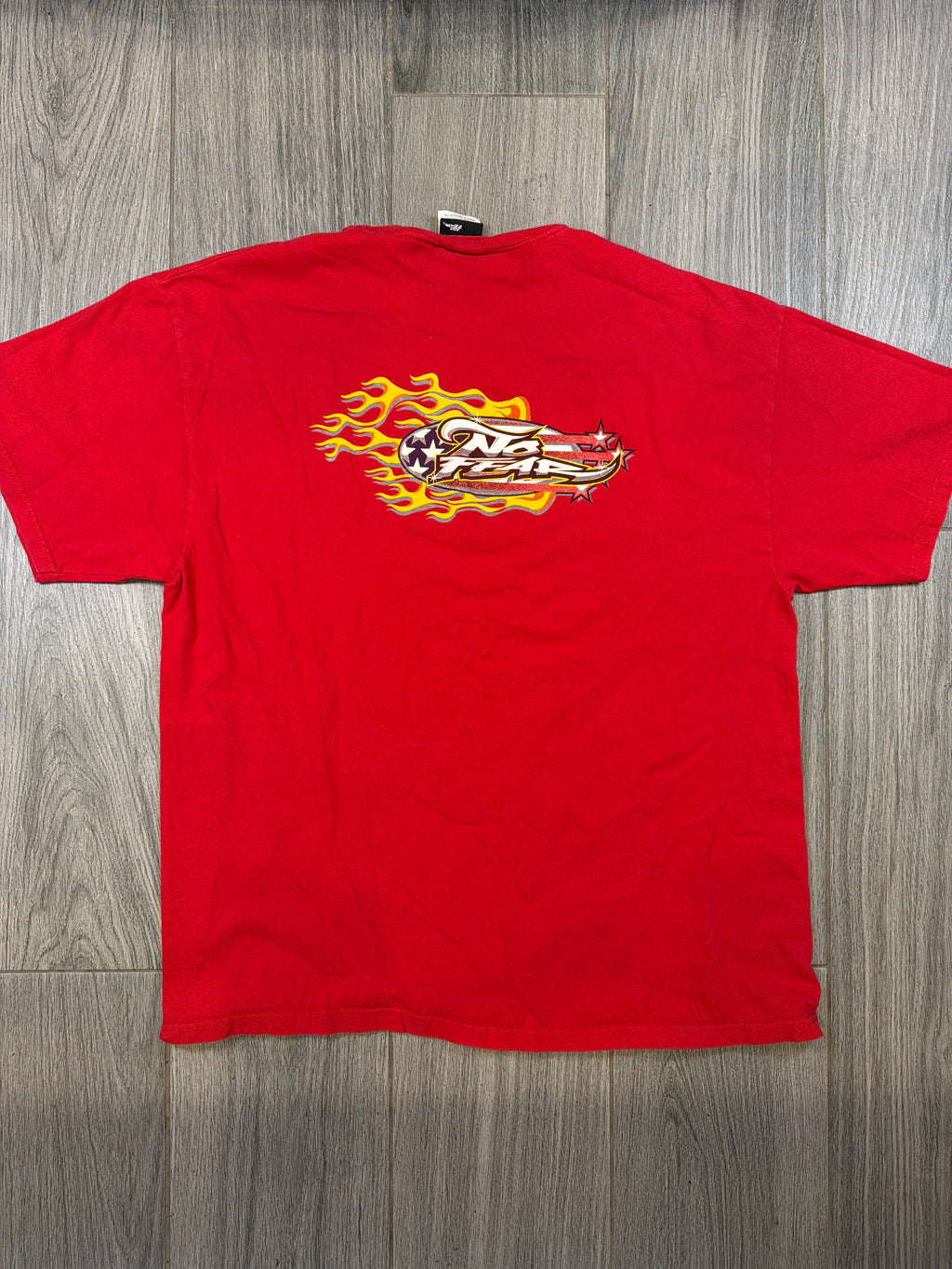 No Fear Flames Motocross Energy Y2K Red T-Shirt XL
