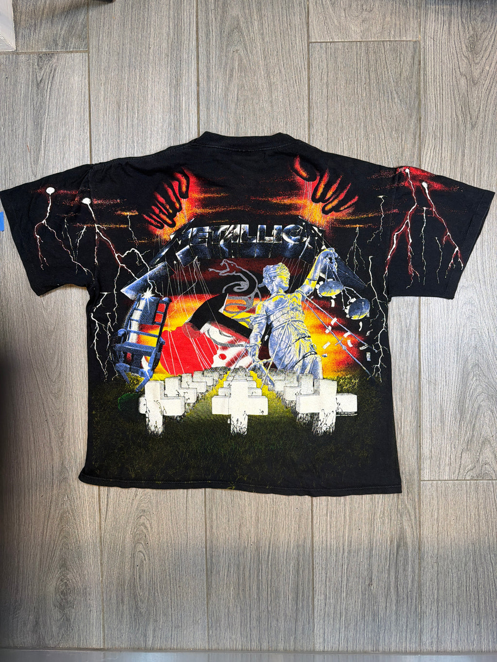 1991 Metallica Brockum AOP Metal Black T-Shirt XL