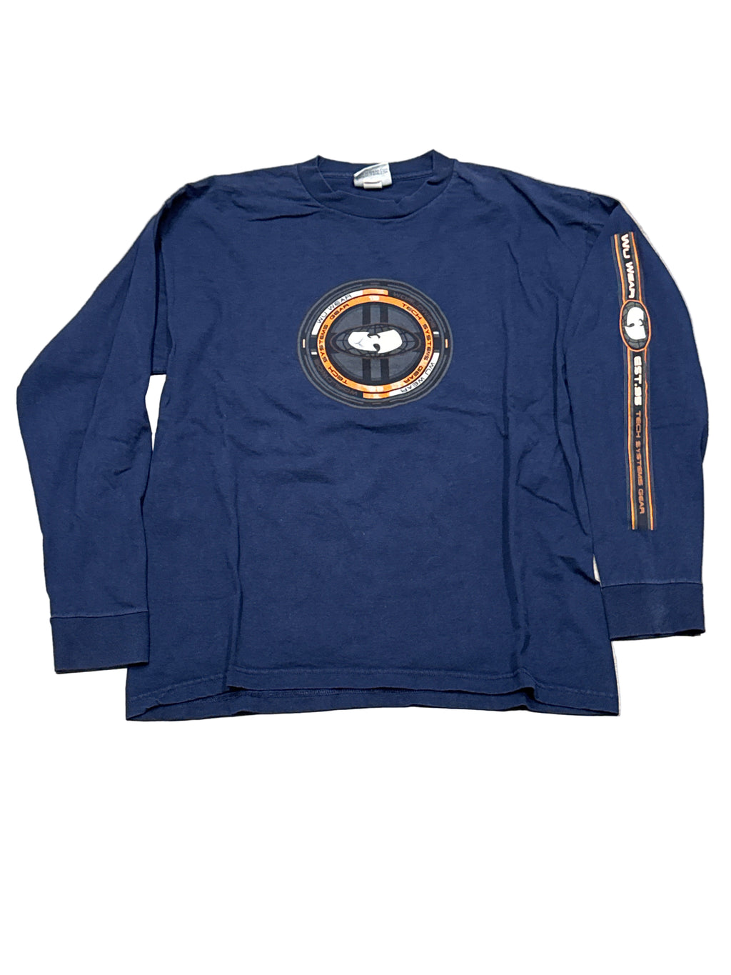 90s Wu Tang Wu Wear Tech Systems Long Sleeve Blue T-Shirt XL