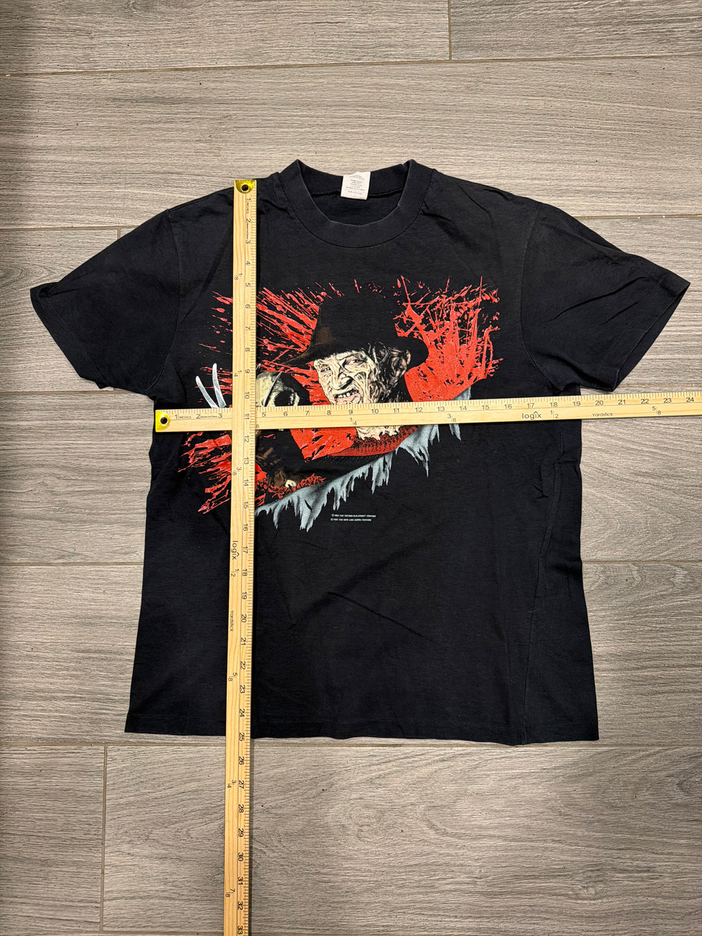 80s Freddy Kruger Suck Face Double Sided Black T-Shirt Medium