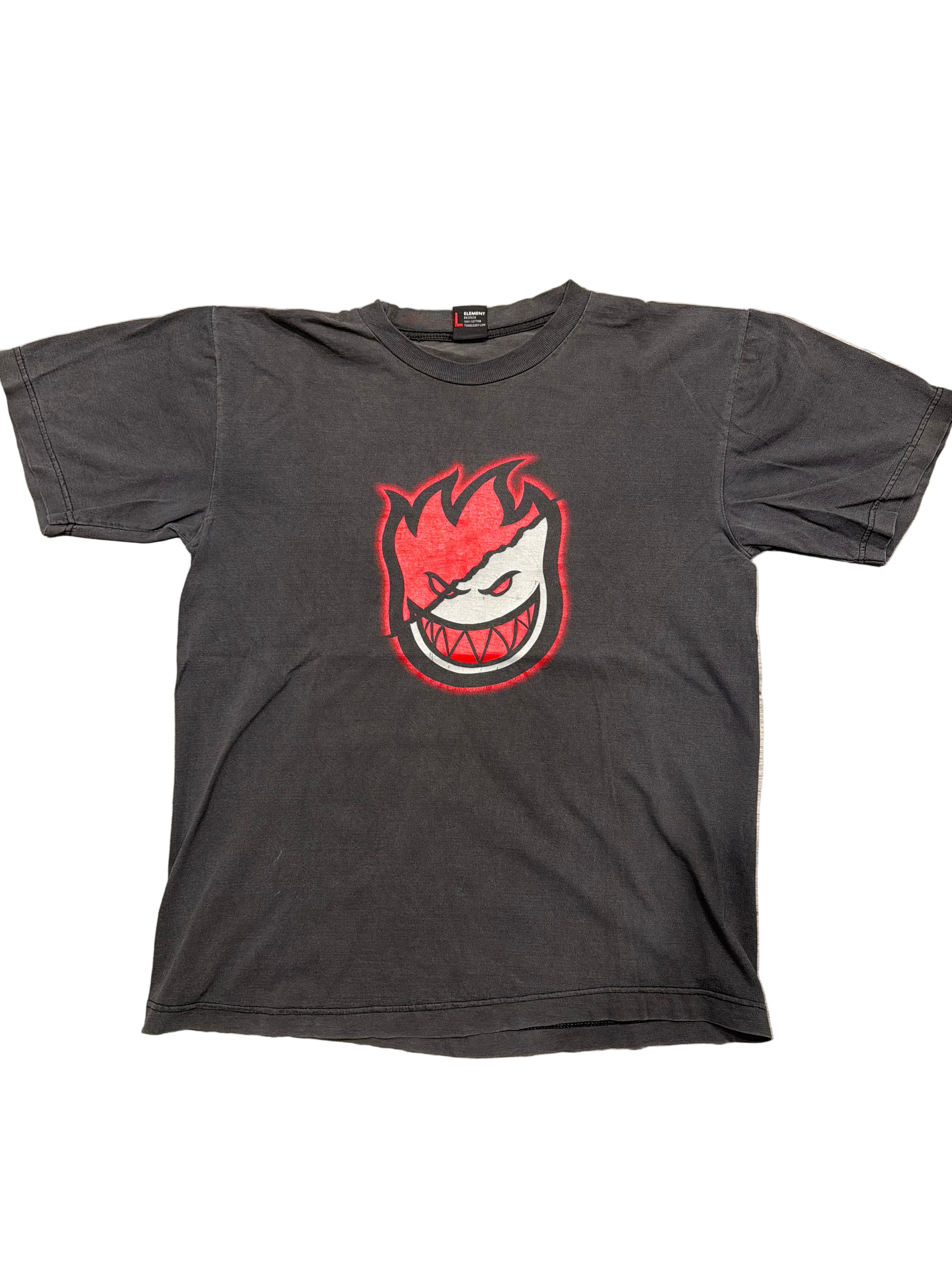 00s Spitfire Skateboard Skate Wheels T-Shirt Large Red Grey Black y2k