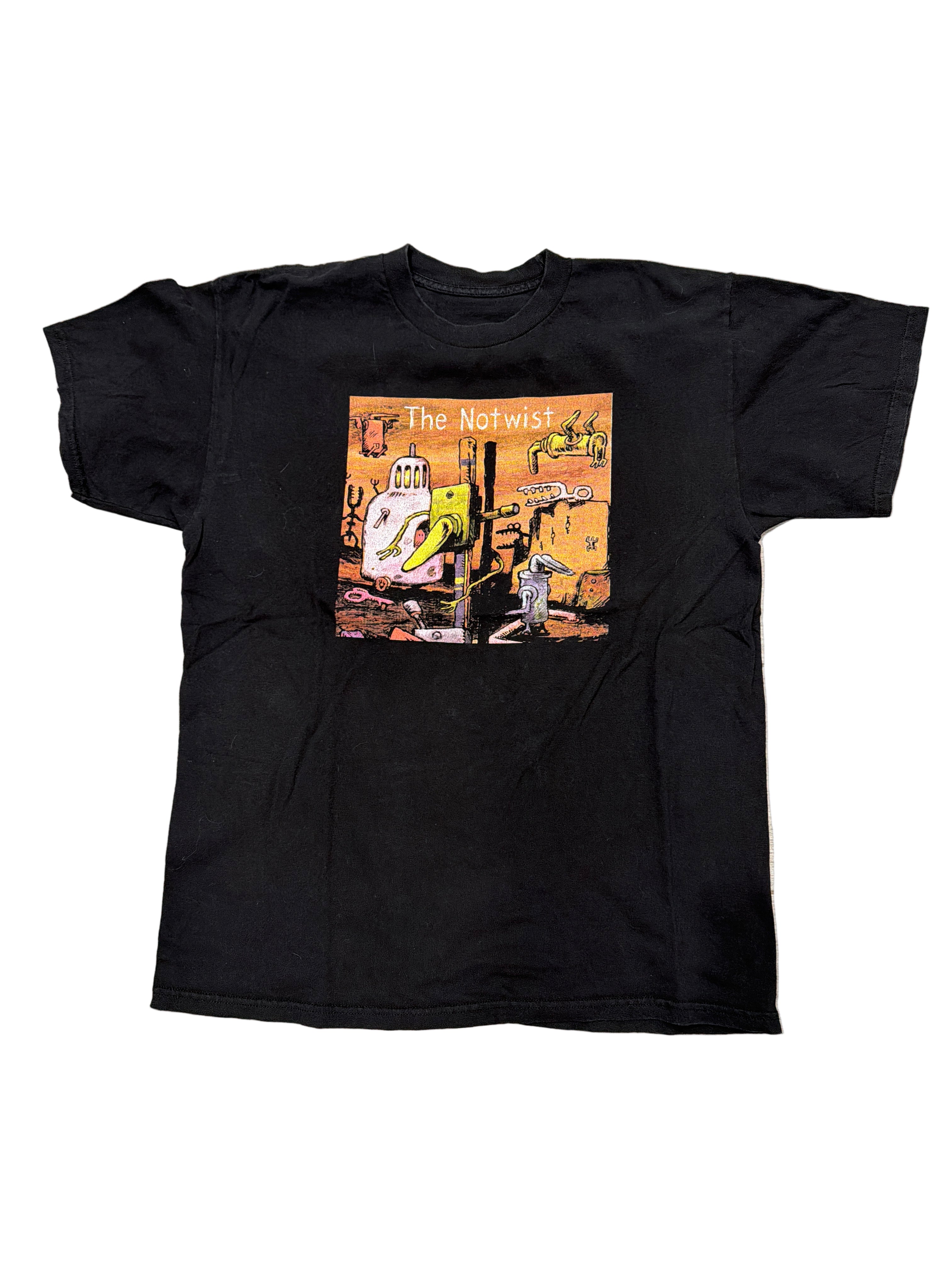 00s The Notwist Band Neon Golden Large Black T-Shirt Cut Tag