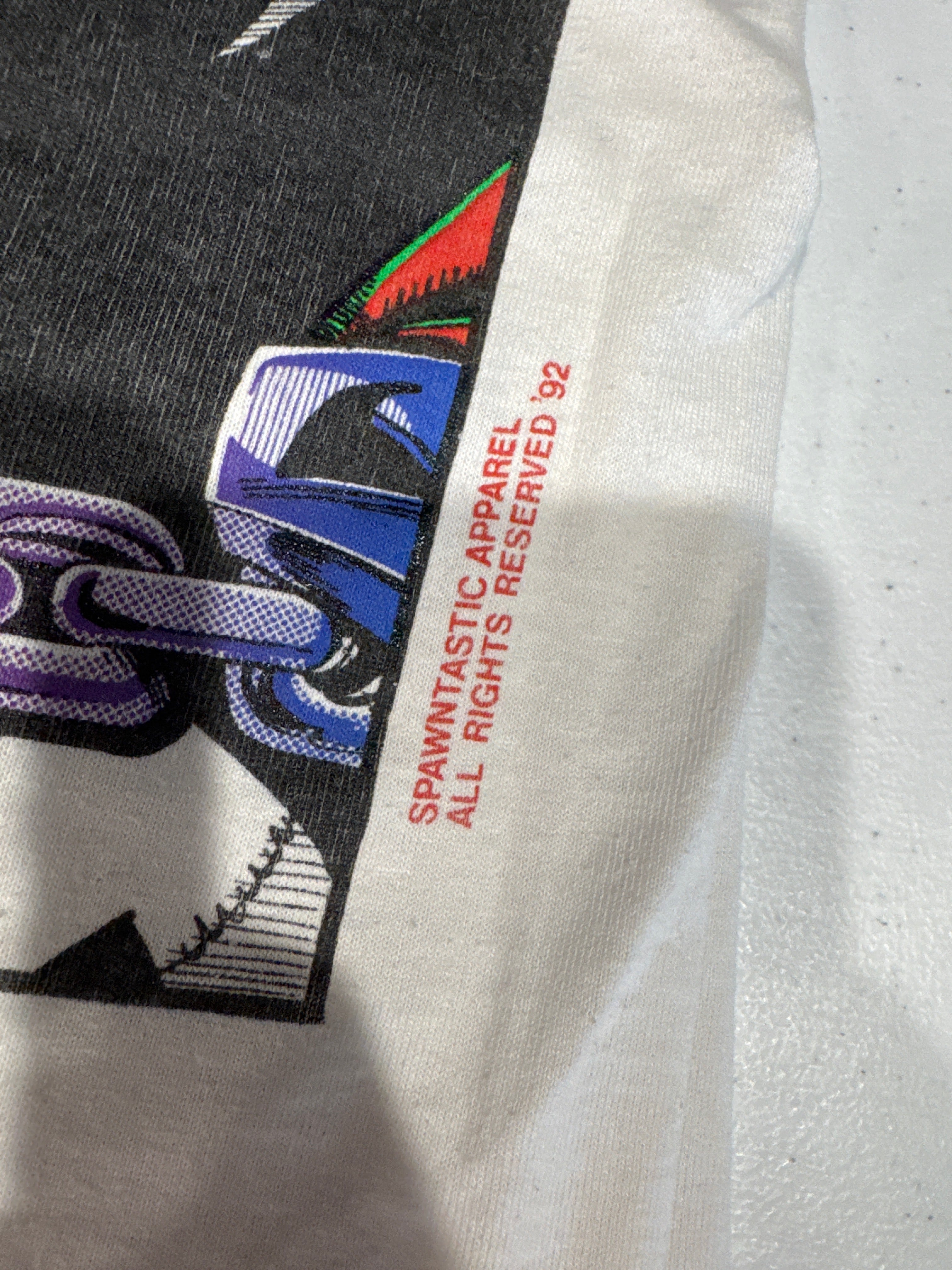 1992 Spawn Comic Todd McFarland Screen Stars Weißes T-Shirt M/L