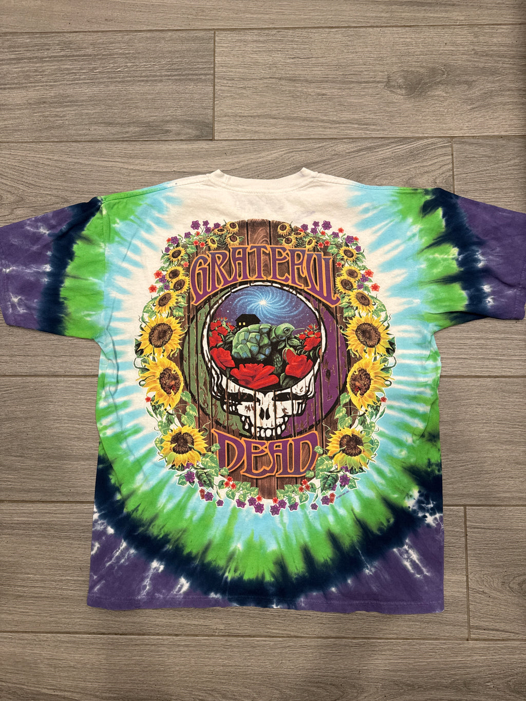 1999 Grateful Dead Terrapin Station Liquid Blue Tie Dye T-Shirt Large
