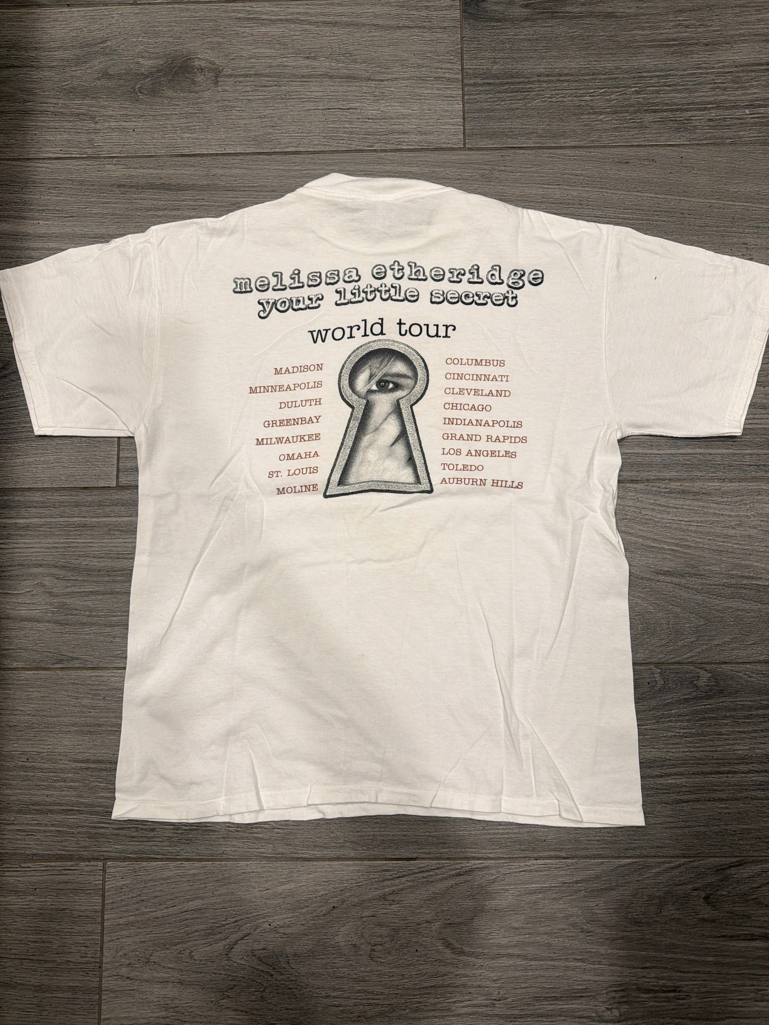 1996 Melissa Etheridge Your Little Secret Tour White T-Shirt Large