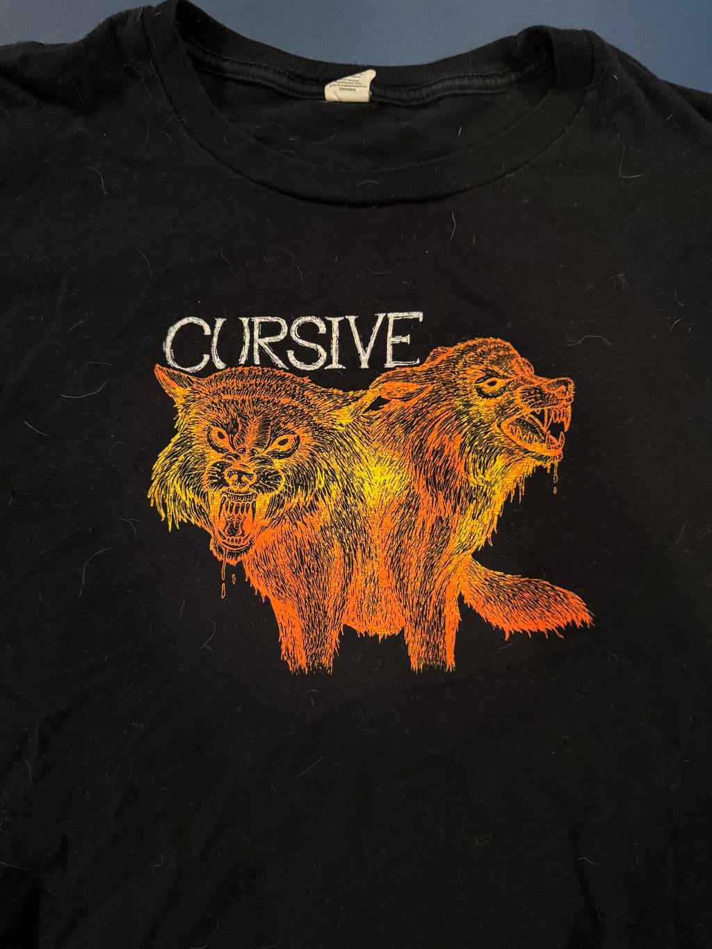 Cursive Album Release Wolves Shirt M Anvil Black
