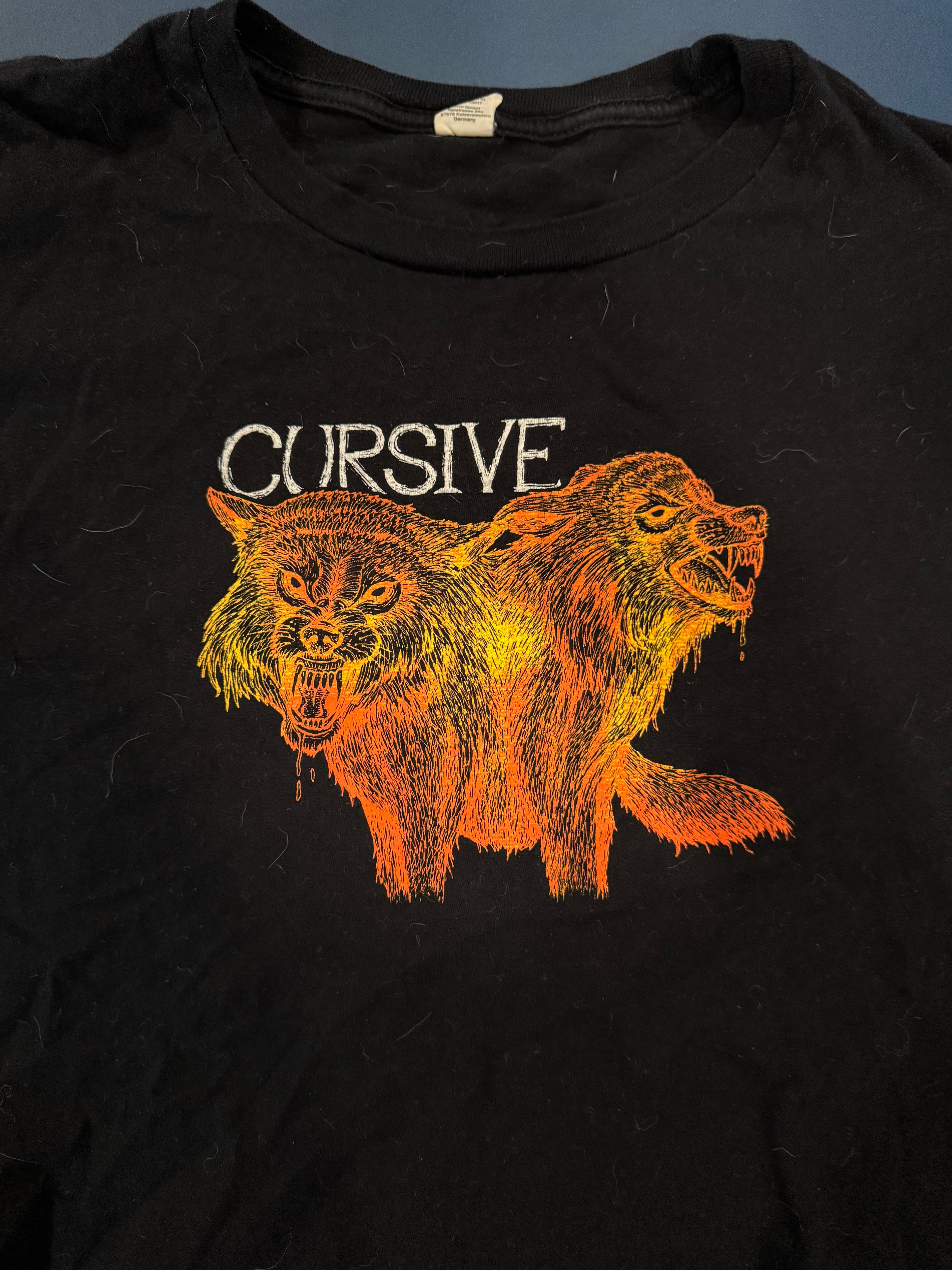 Cursive Album Release Wolves Shirt M Anvil Black