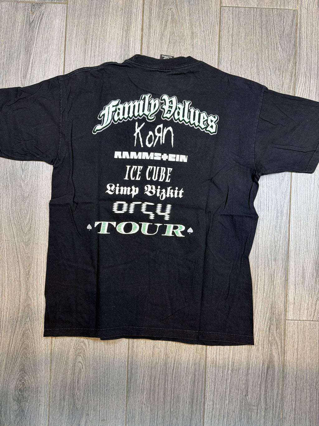 Family Values Tour Korn Rammstein Ice Cube Limp Bizkit 1998 Black T-Shirt Large