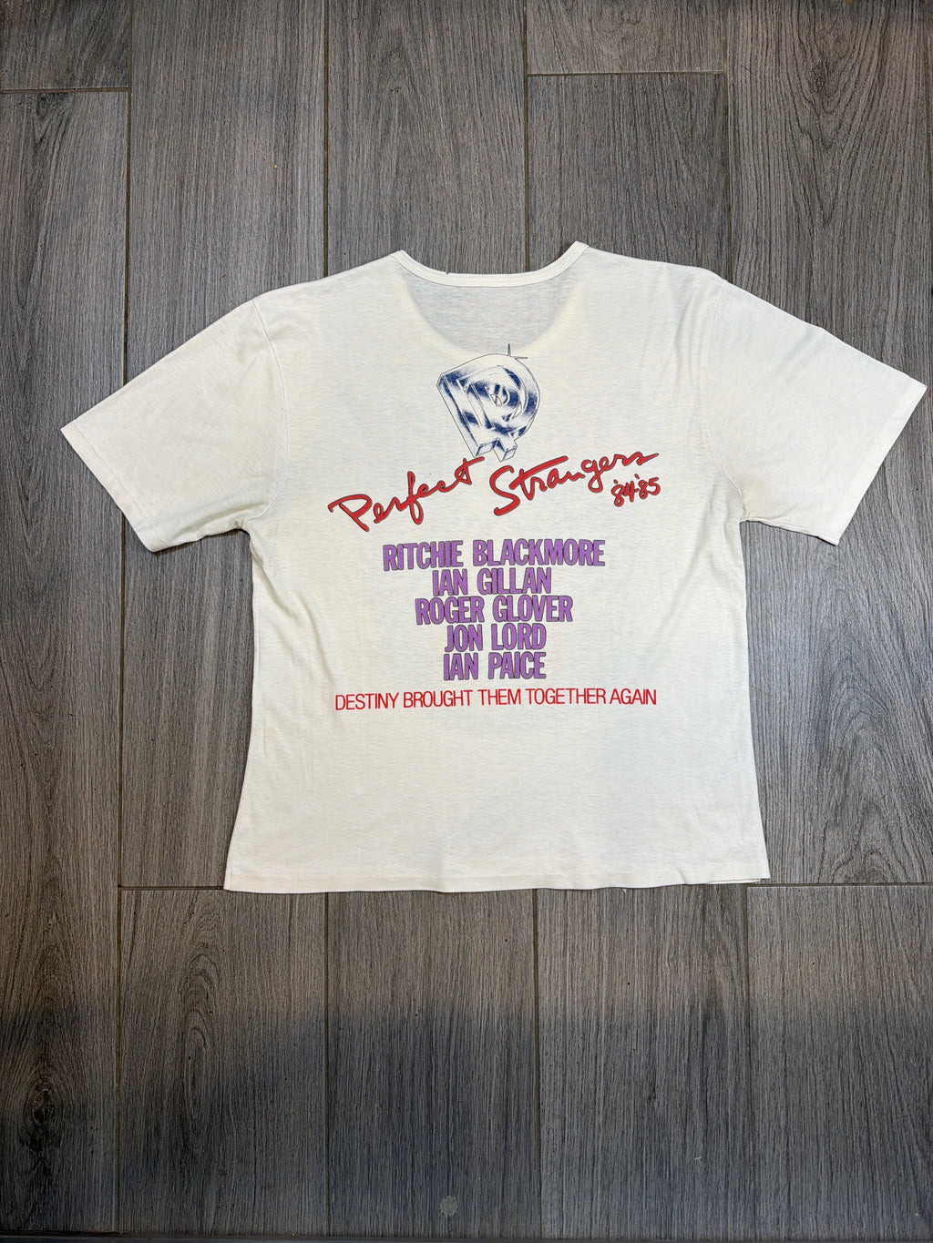 1984 Deep Purple Perfect Stranger Tour White T-Shirt Medium